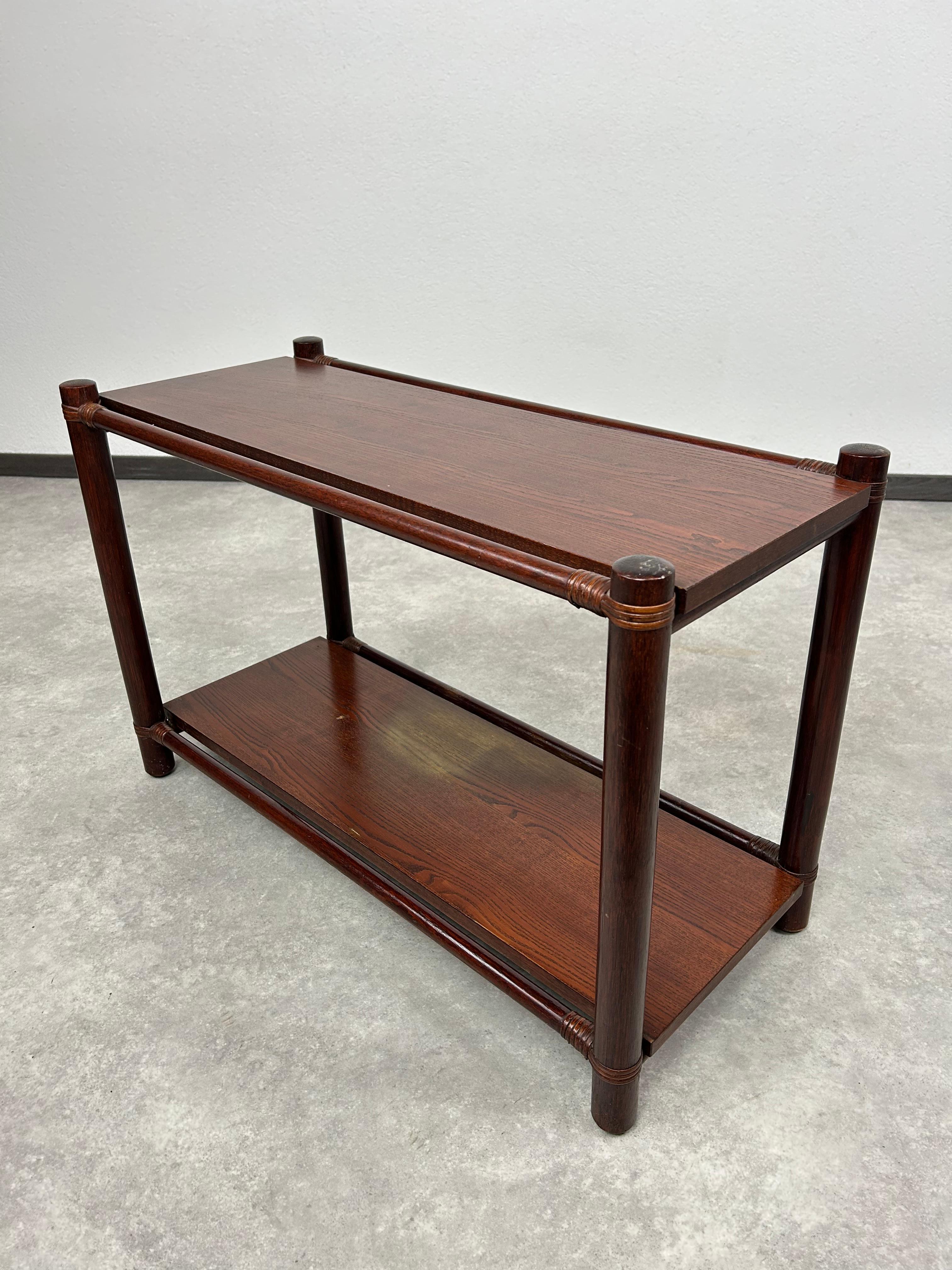 Mid-century modern bamboo side table by Gervasoni In Good Condition For Sale In Banská Štiavnica, SK