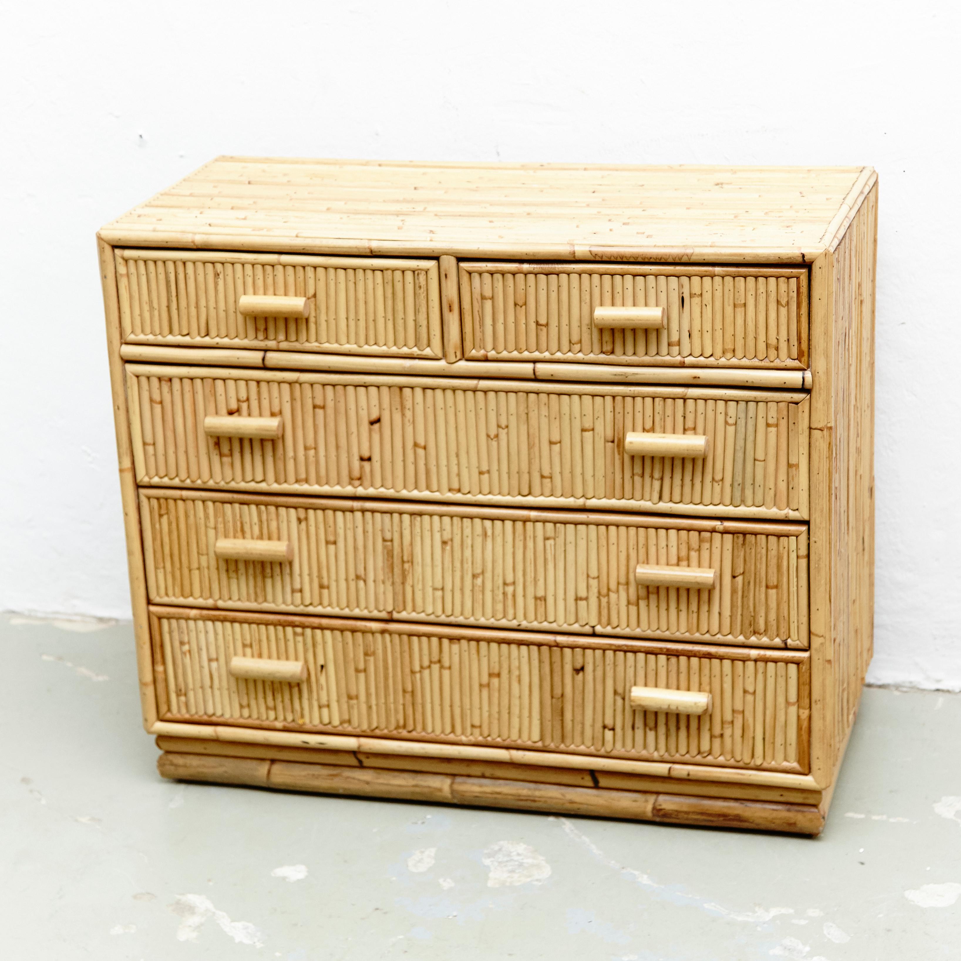 Spanish Mid-Century Modern Bamboo Sideboard, circa 1960