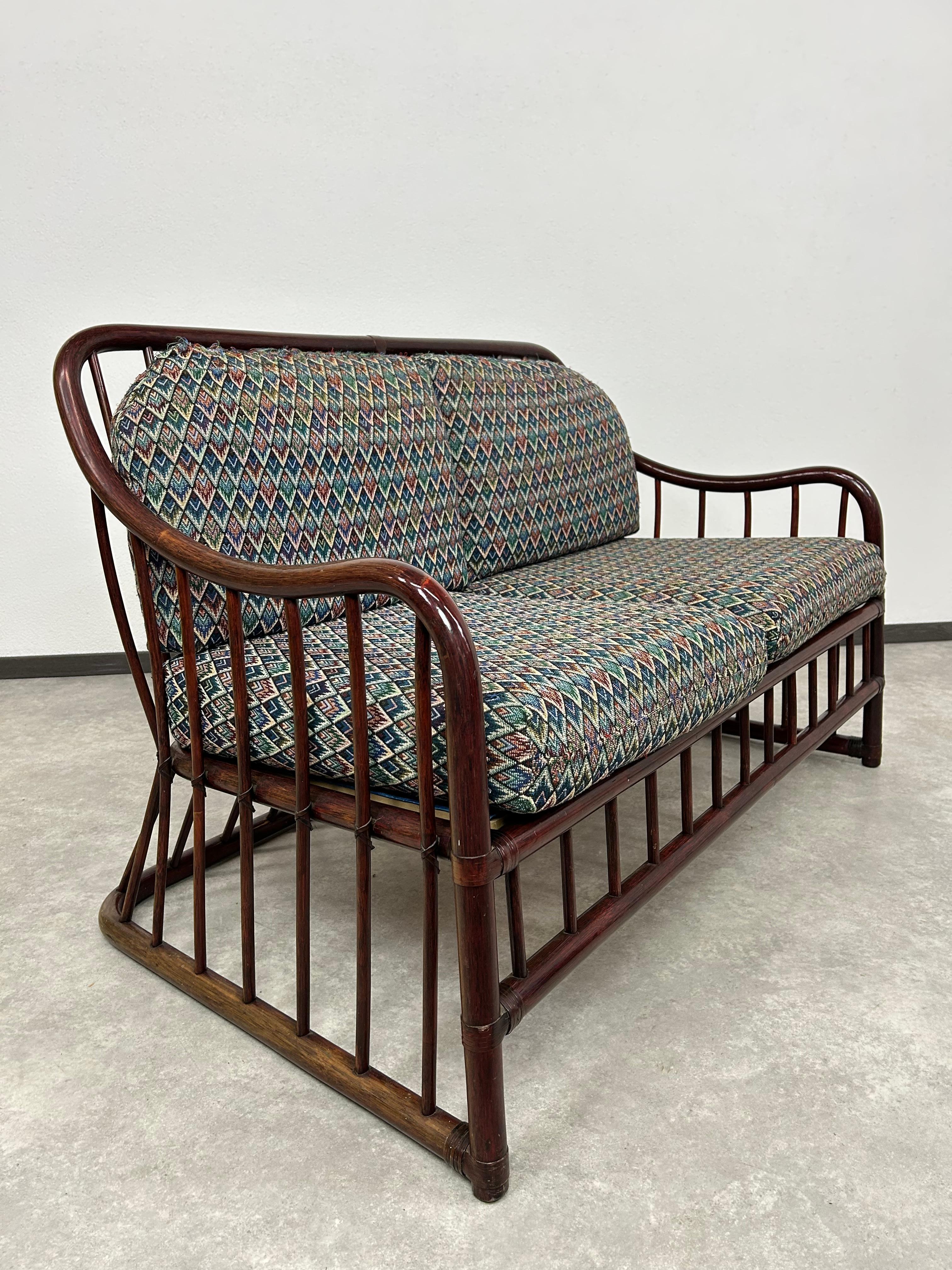 Sofá moderno de bambú de mediados de siglo de Gervasoni Italiano en venta