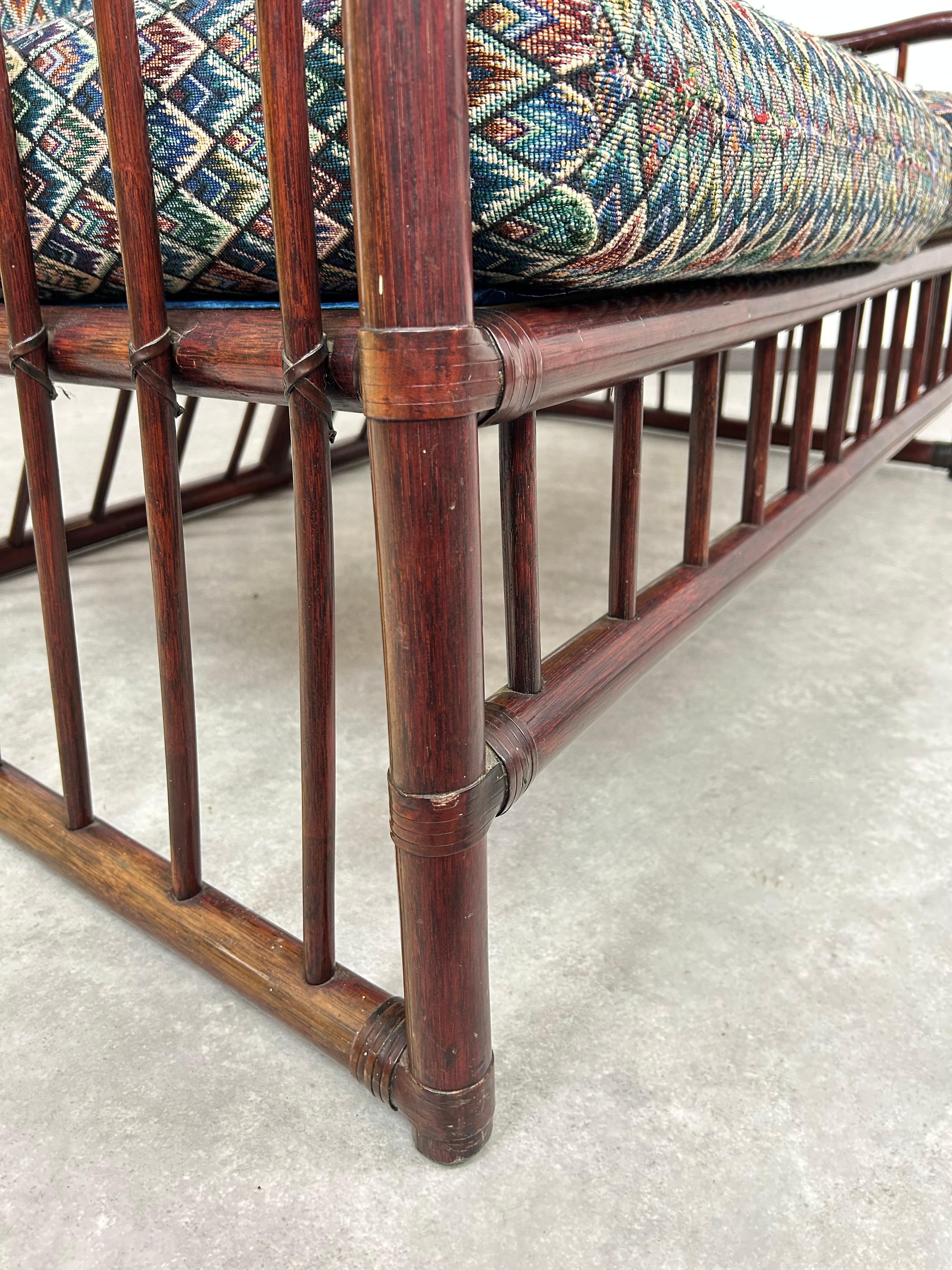 Sofá moderno de bambú de mediados de siglo de Gervasoni finales del siglo XX en venta