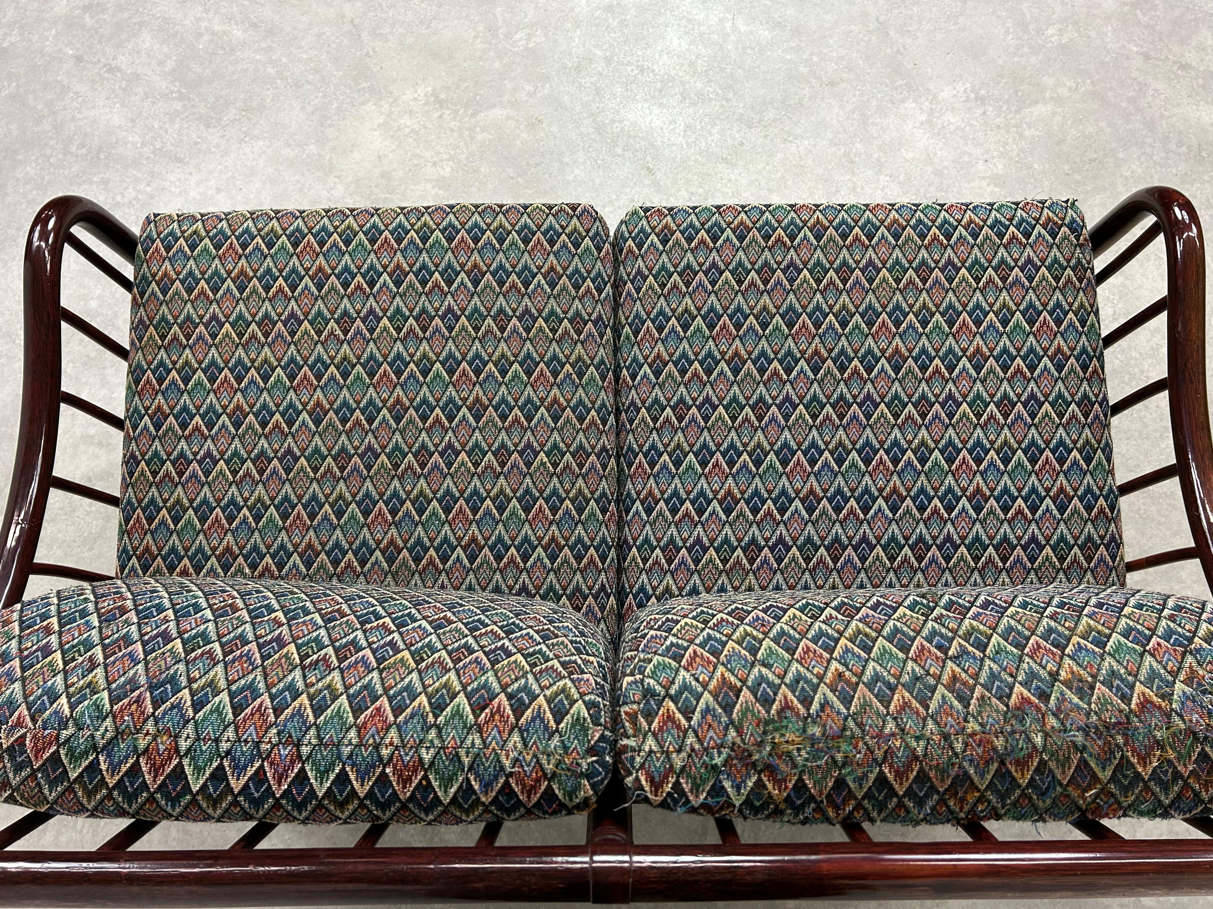 Sofá moderno de bambú de mediados de siglo de Gervasoni en venta 2