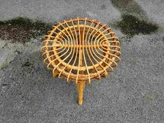 Taburete de bambú moderno de mediados de siglo de Franco Albini para Bonacina, Italia Años 60