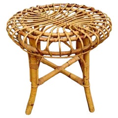 Mid Century Modern Bamboo Stool by Franco Albini for Bonacina, Italy 60s