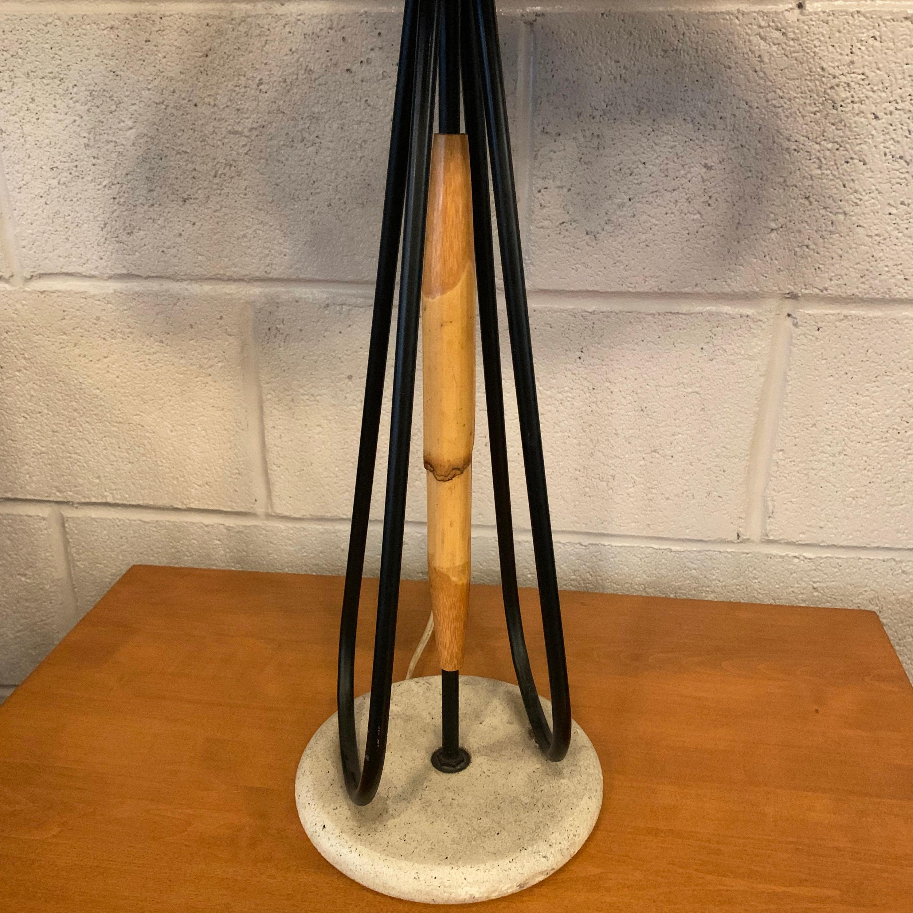 Mid-Century Modern Bamboo Table Lamp with String Shade 1