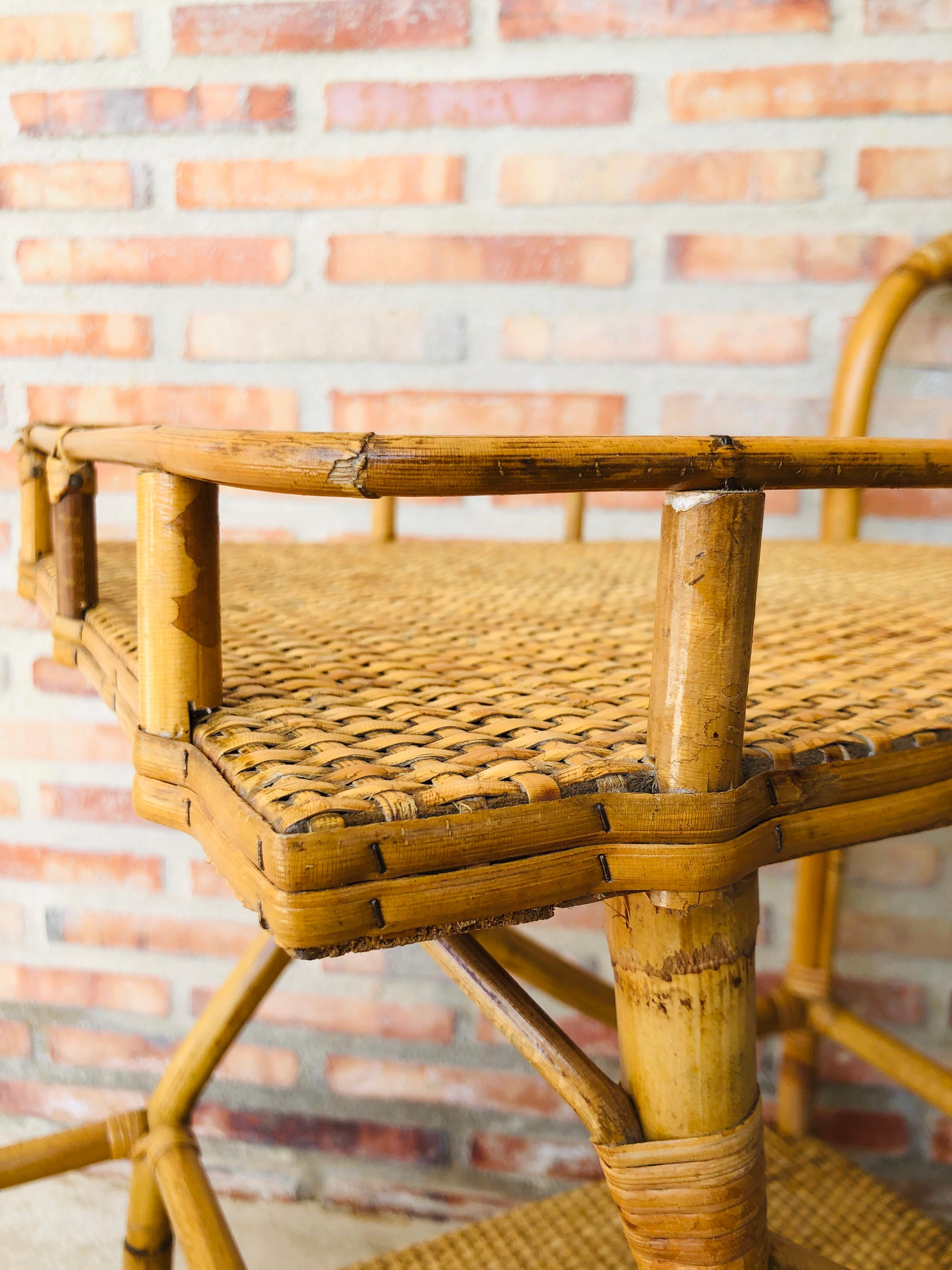 Mid-Century Modern Bamboo Tea Cart, Garden Furniture 2
