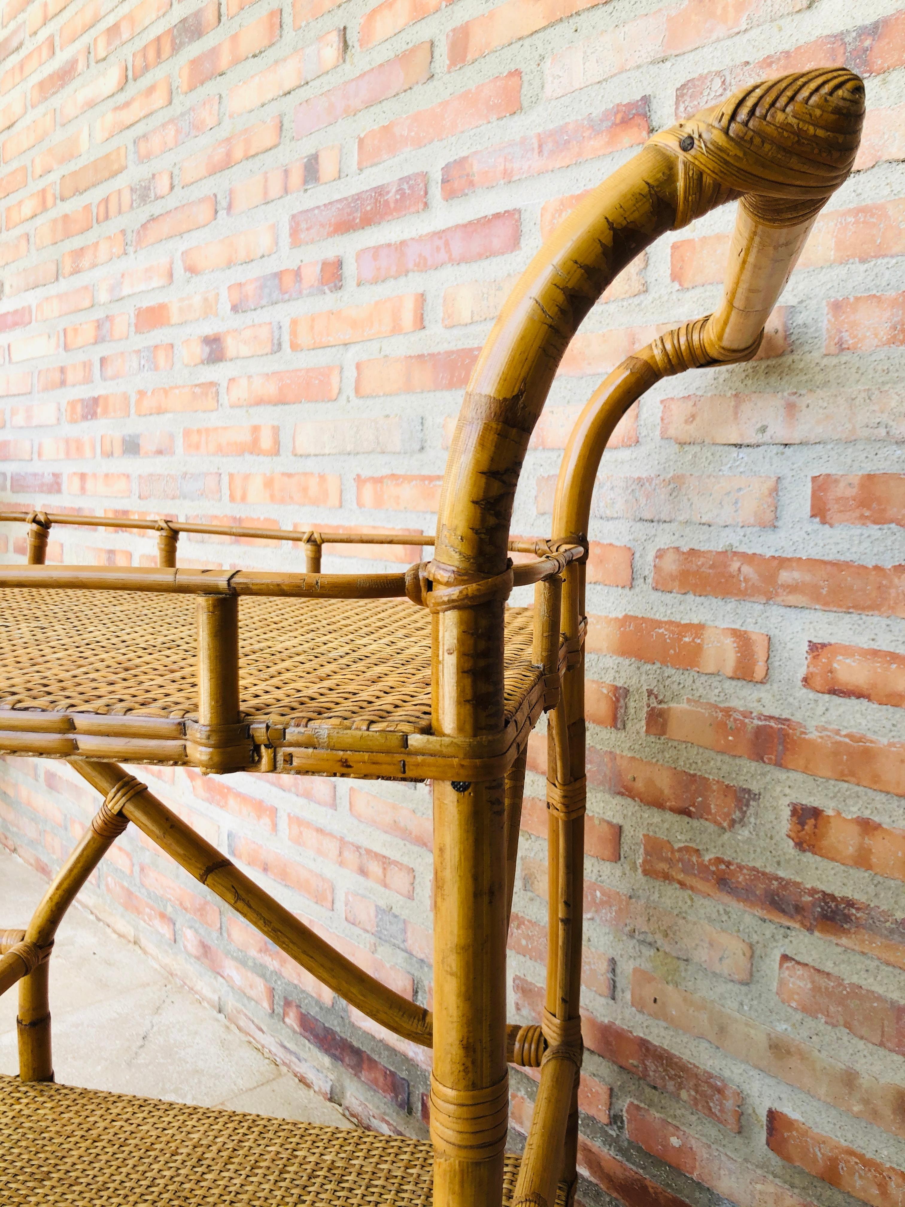 Mid-Century Modern Bamboo Tea Cart, Garden Furniture 3