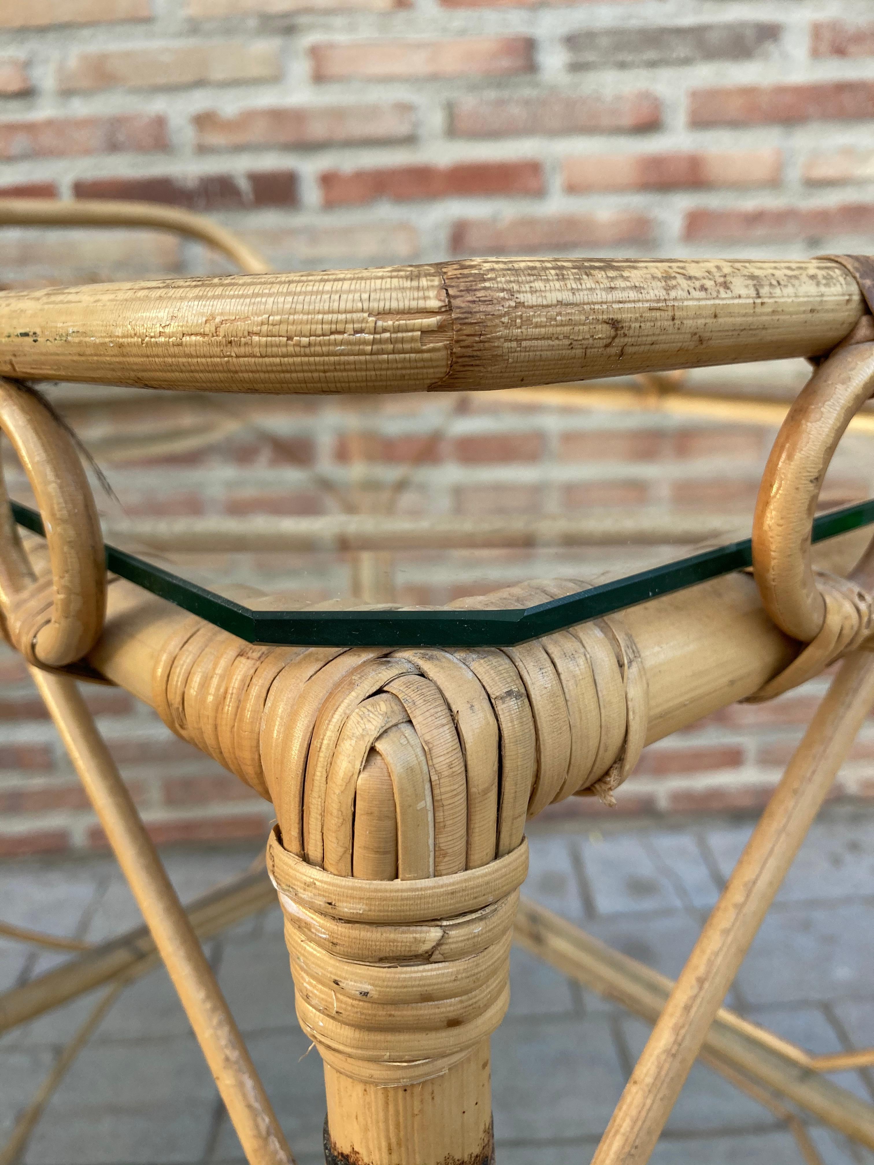 Chariot à thé en bambou moderne du milieu du siècle, mobilier de jardin en vente 1