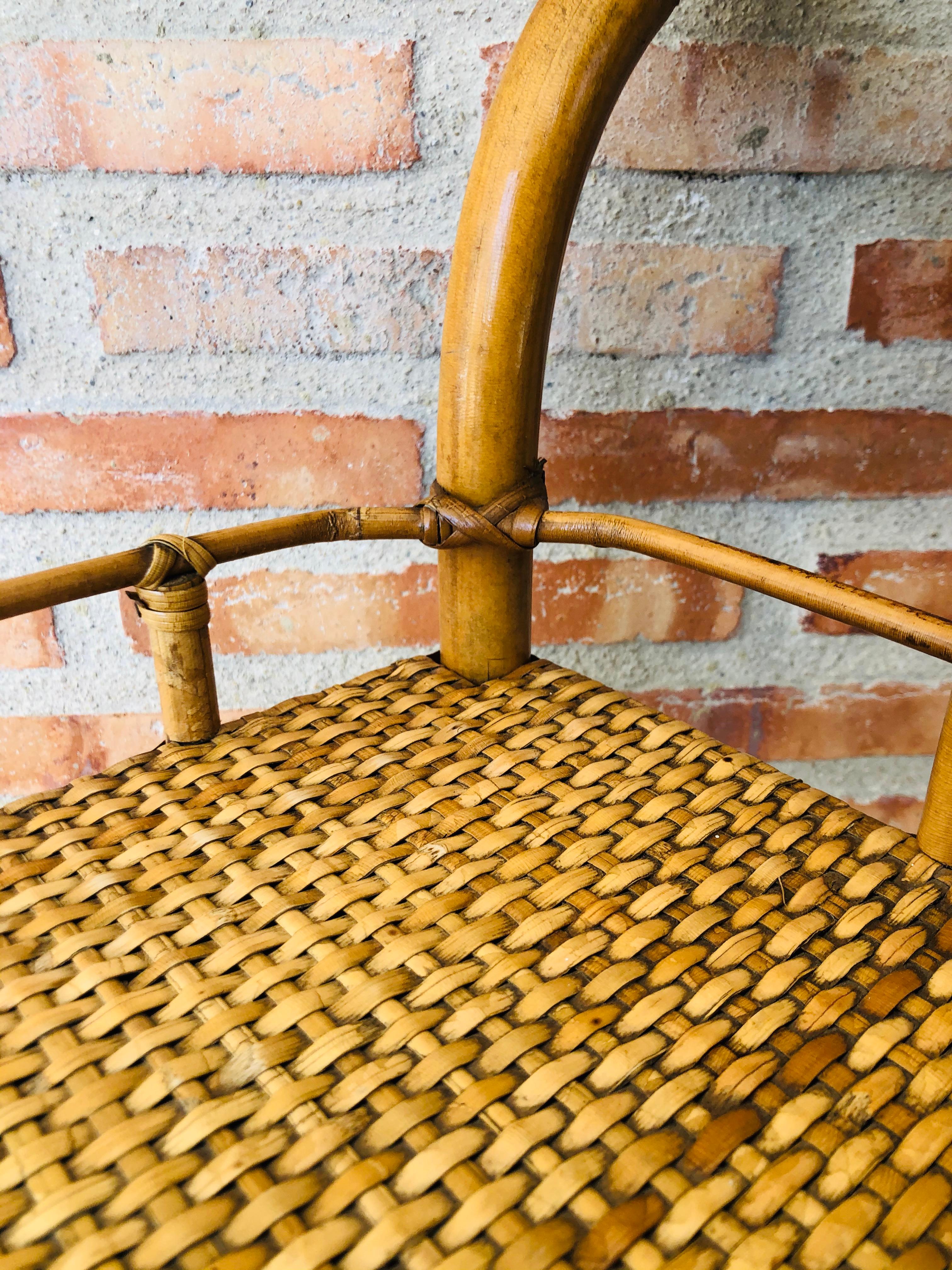 Mid-Century Modern Bamboo Tea Cart, Garden Furniture 4