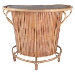 Vintage Mid-Century Modern Bamboo Tiki Bar