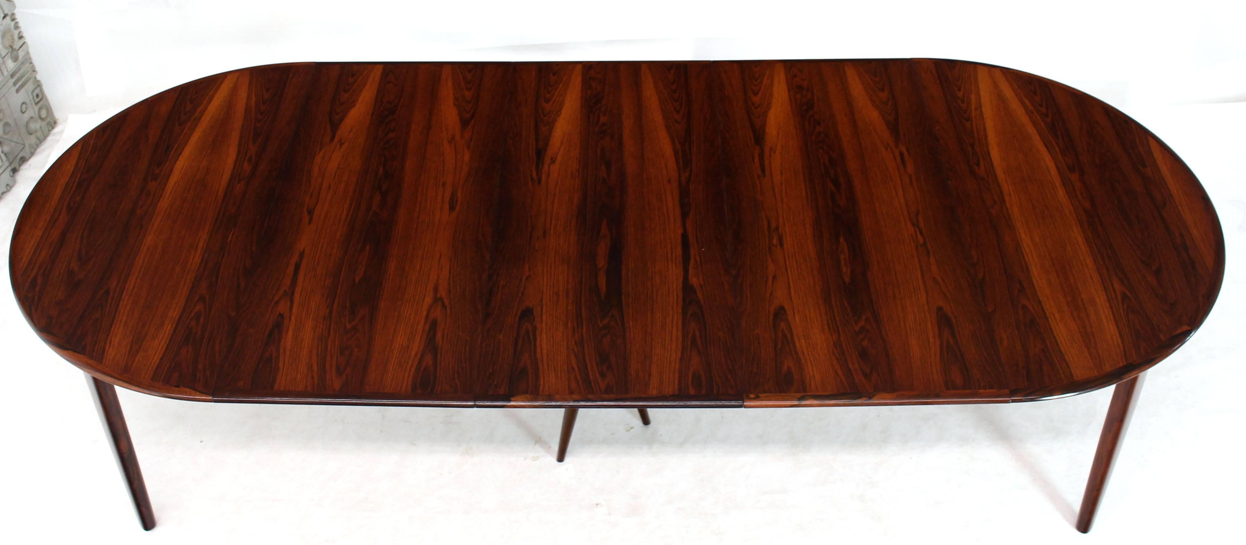 Mid-Century Modern Banquet Large Dining Conference Table Three Leaves Round 4