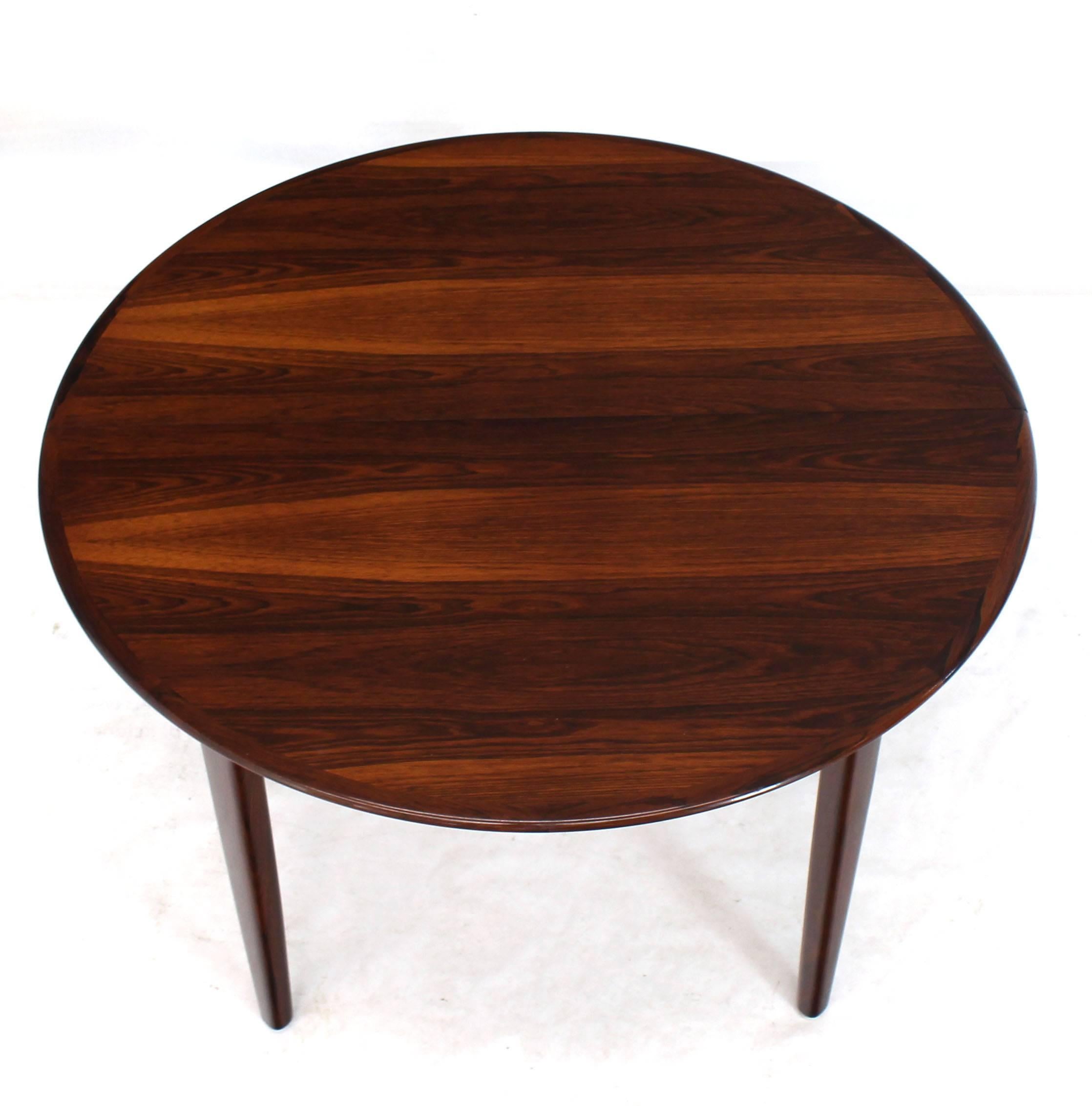 20th Century Mid-Century Modern Banquet Large Dining Conference Table Three Leaves Round