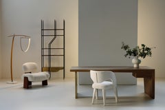 Moderner Michigan-Schreibtisch aus der Jahrhundertmitte, Eiche, Messing, handgefertigt in Portugal von Greenapple