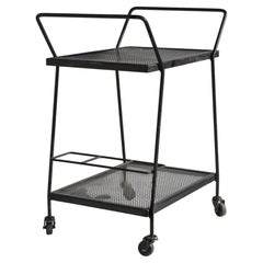 Mid-Century Modern Bar Cart, Black Metal, 1950
