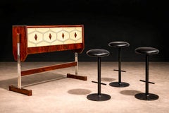 Barra de bar en madera dura y metal de Novo Rumo, c.1960