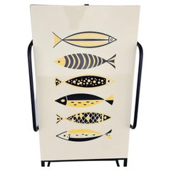 Mid-Century Modern Bar Cart Ceramic Fish Tile