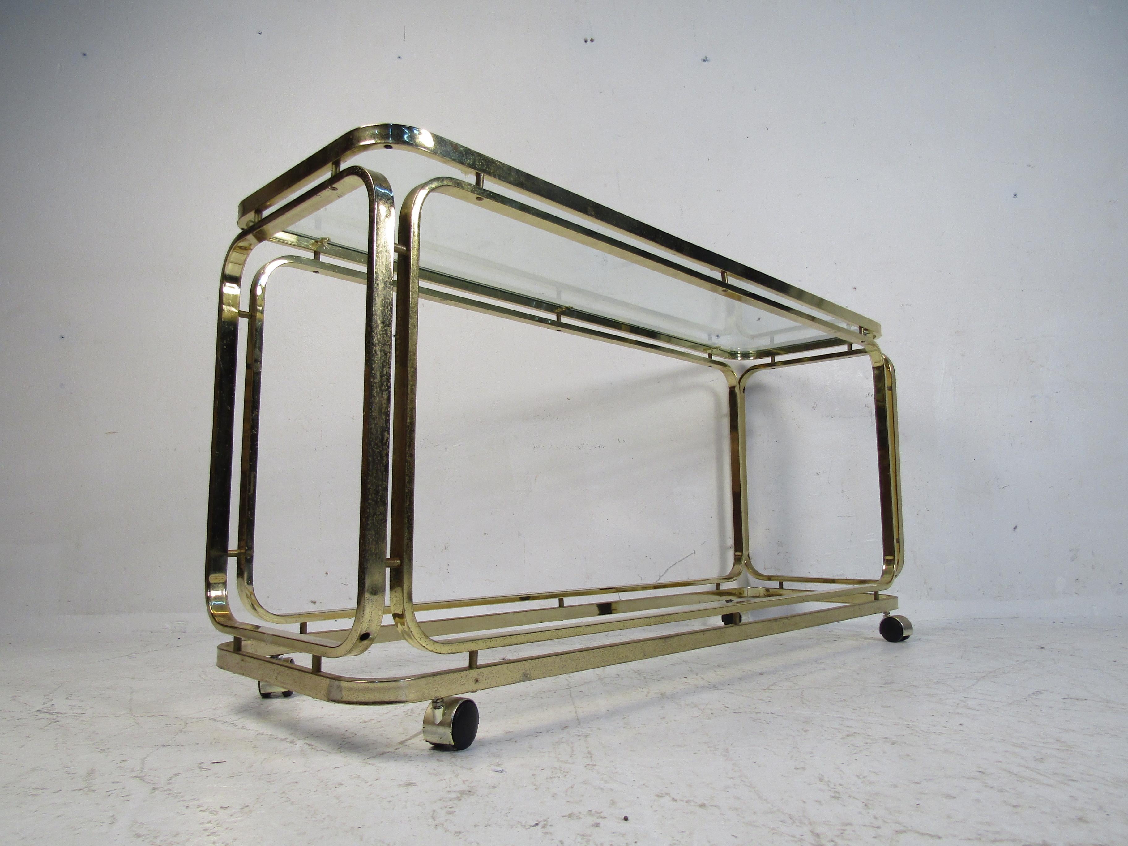 mid century modern bar cart