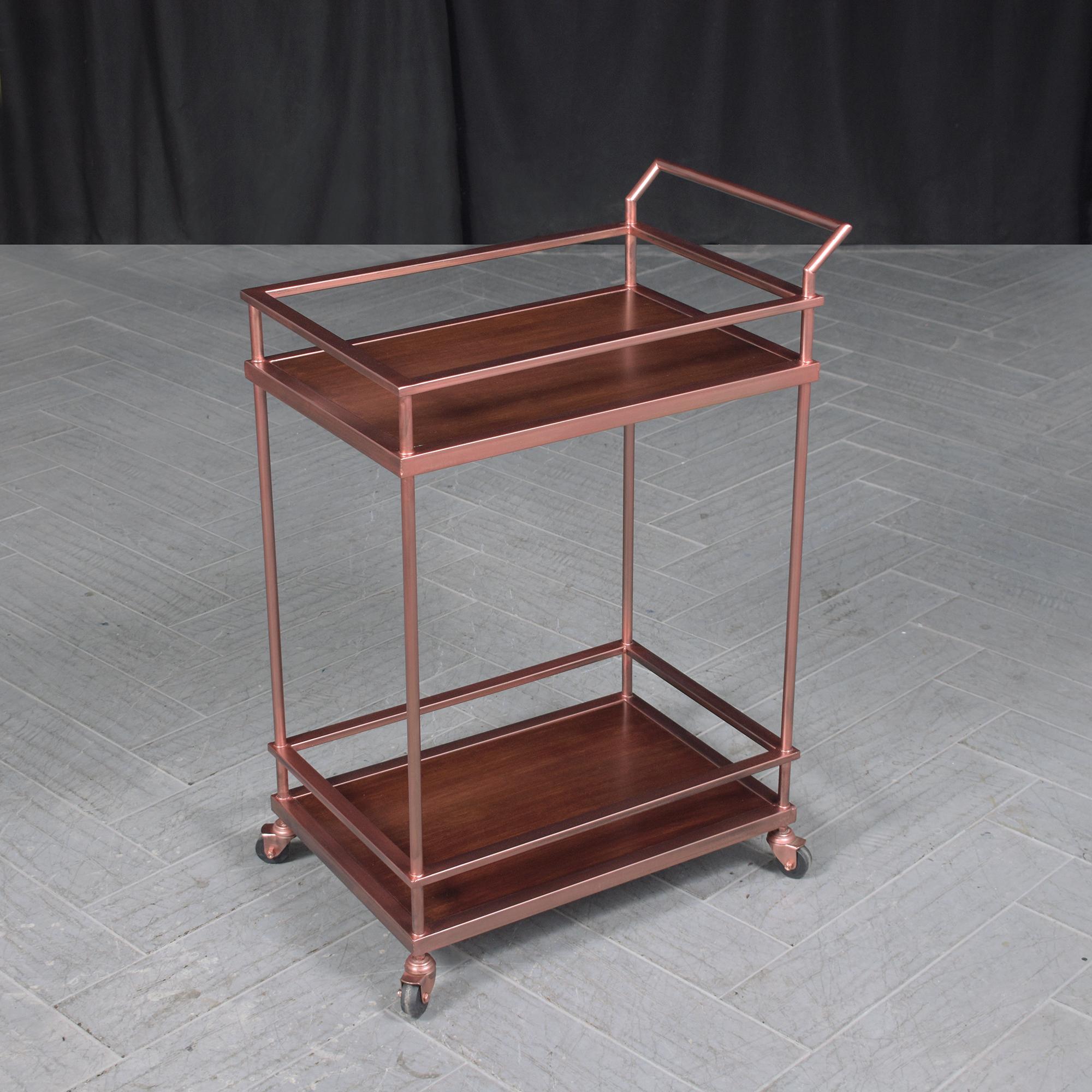 Mid-Century Modern 1980s Inspired Modern Bar Cart: Elegance & Functionality Redefined For Sale