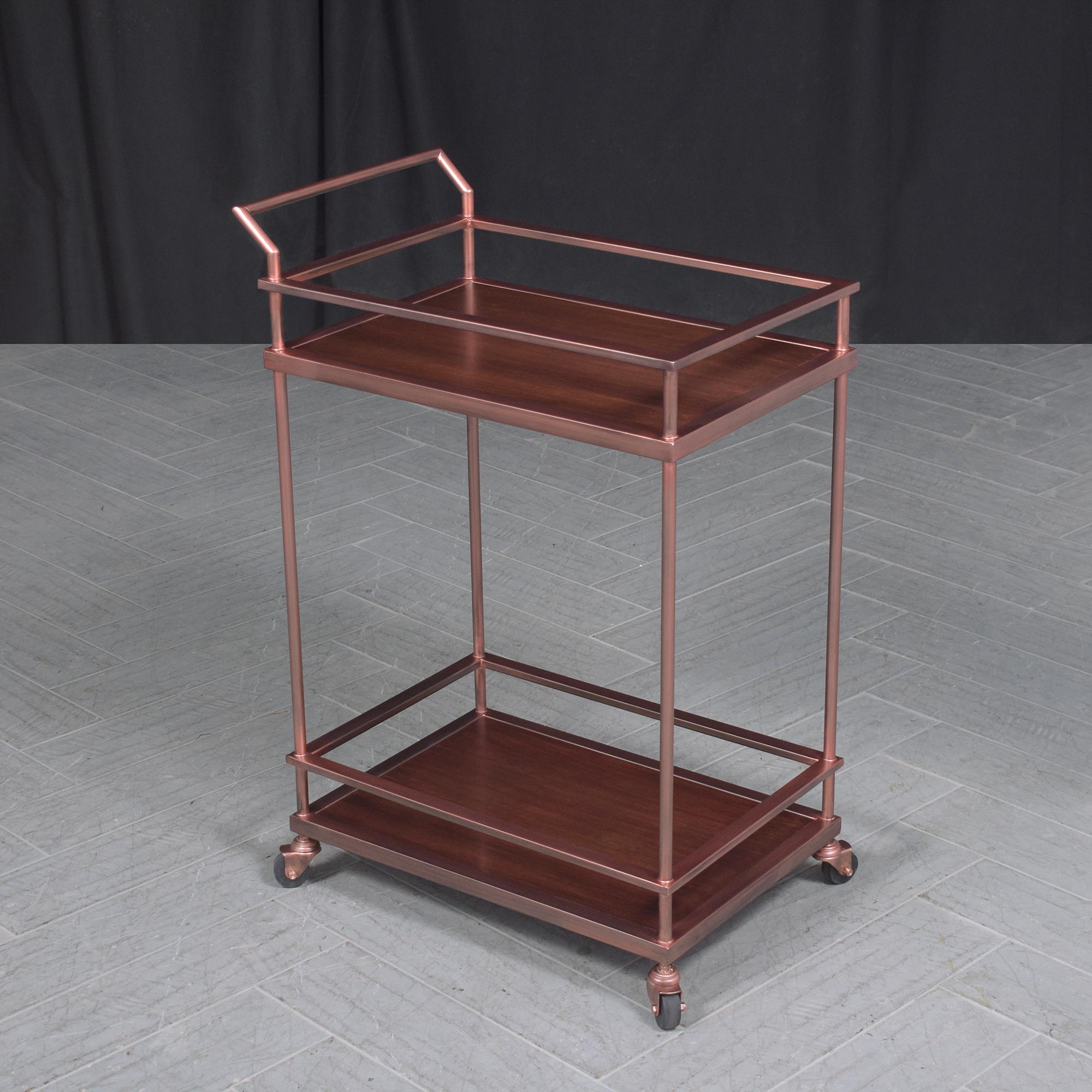 American 1980s Inspired Modern Bar Cart: Elegance & Functionality Redefined For Sale