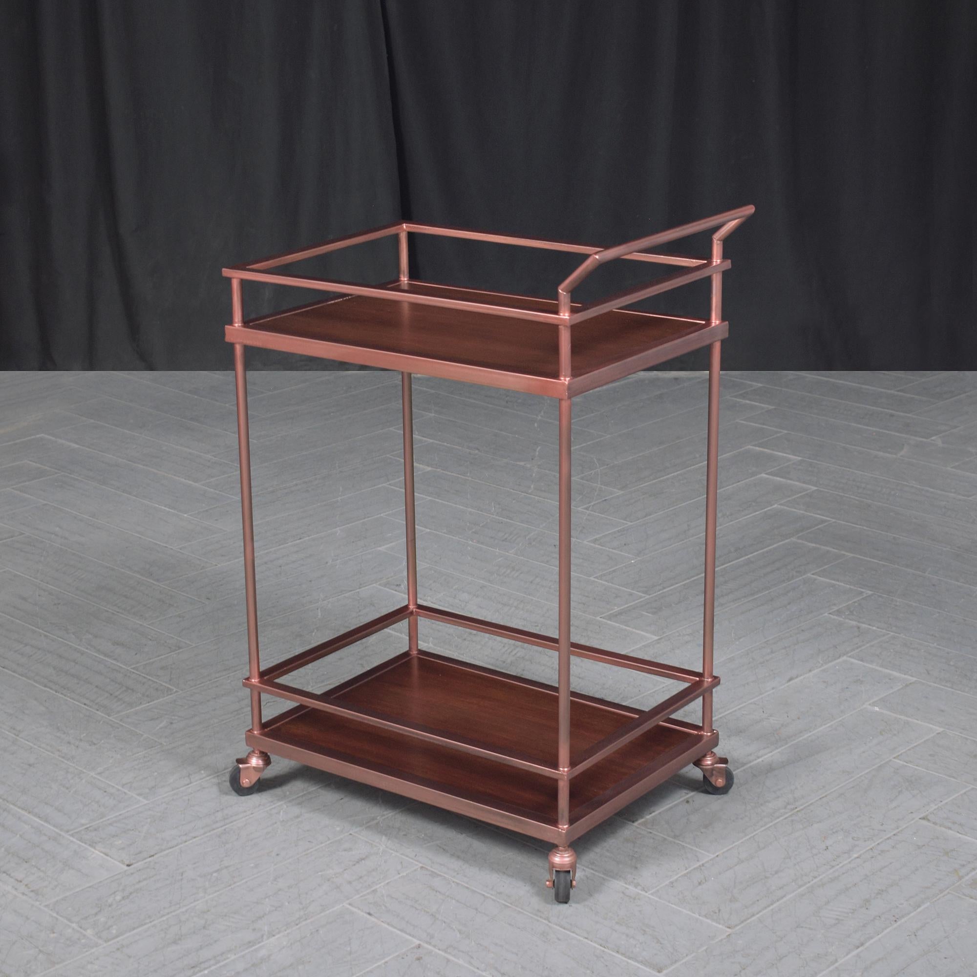 1980s Inspired Modern Bar Cart: Elegance & Functionality Redefined In Good Condition For Sale In Los Angeles, CA