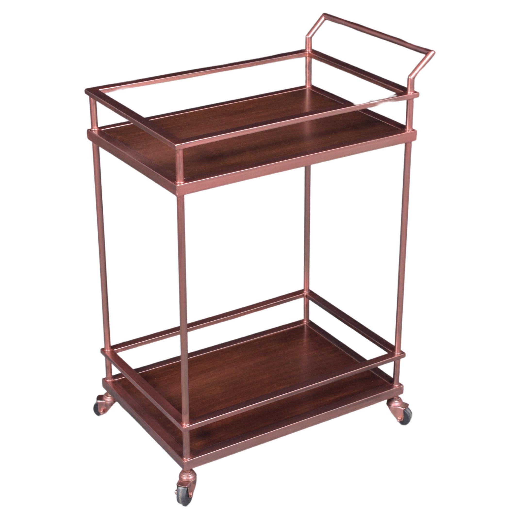 1980s Inspired Modern Bar Cart: Elegance & Functionality Redefined For Sale