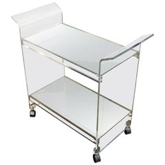 Mid-Century Modern Bar Cart in Lucite and Mirrors