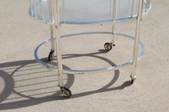 mid-Century Modern Bar Cart , Silver Plate , Oval