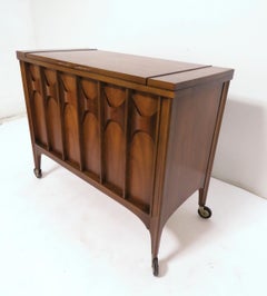 Mid-Century Modern Bar / Drinks Serving Cart with Expandable Top by Kent Coffey