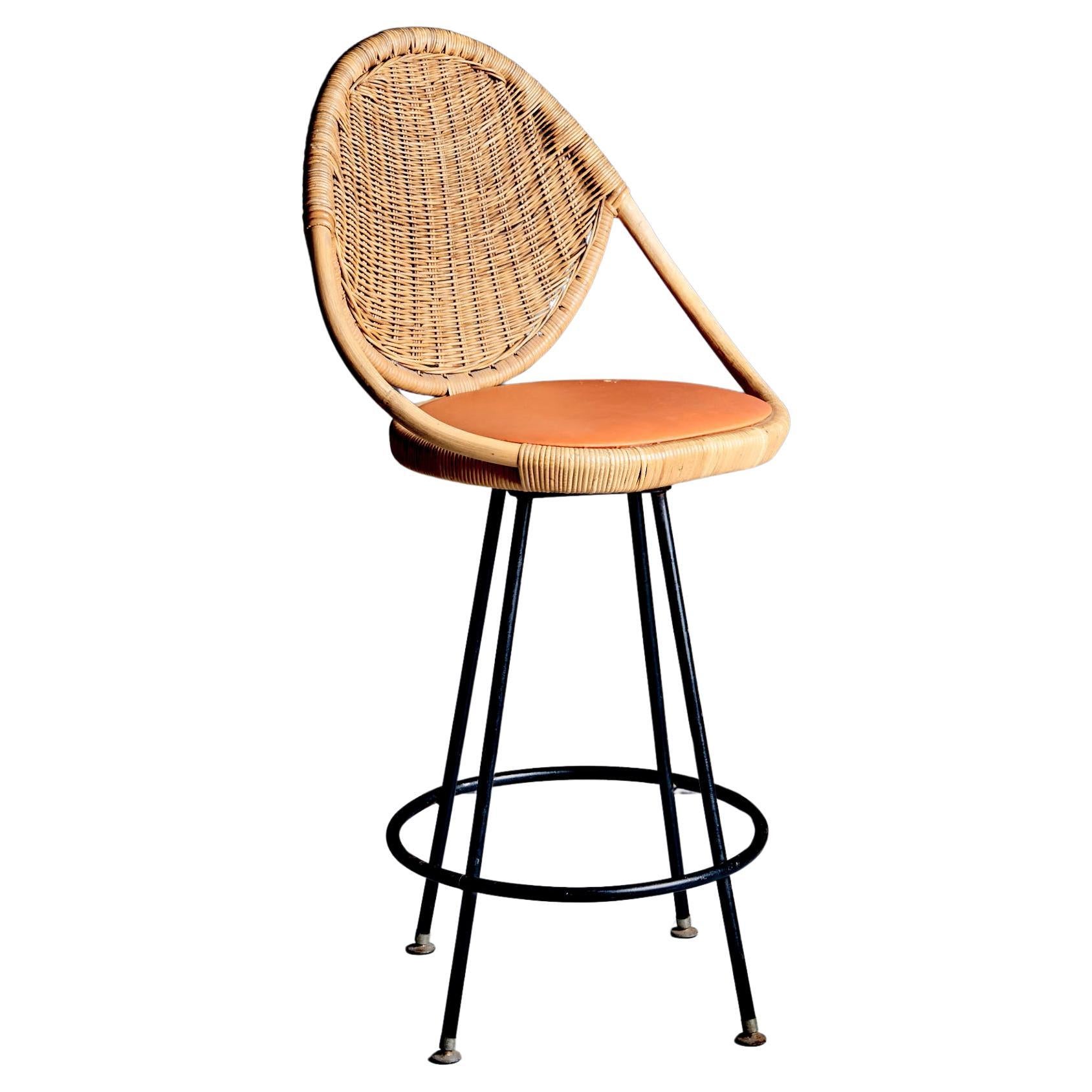 Mid-Century Modern Bar Stool by Danny Ho Fong, US, 1960s For Sale