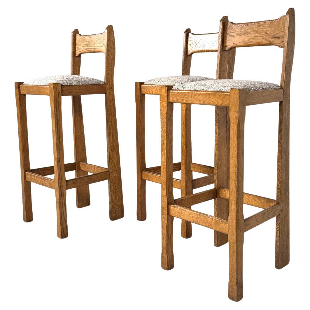 Taburete de bar moderno de mediados de siglo, madera y tela, años 70, Italia