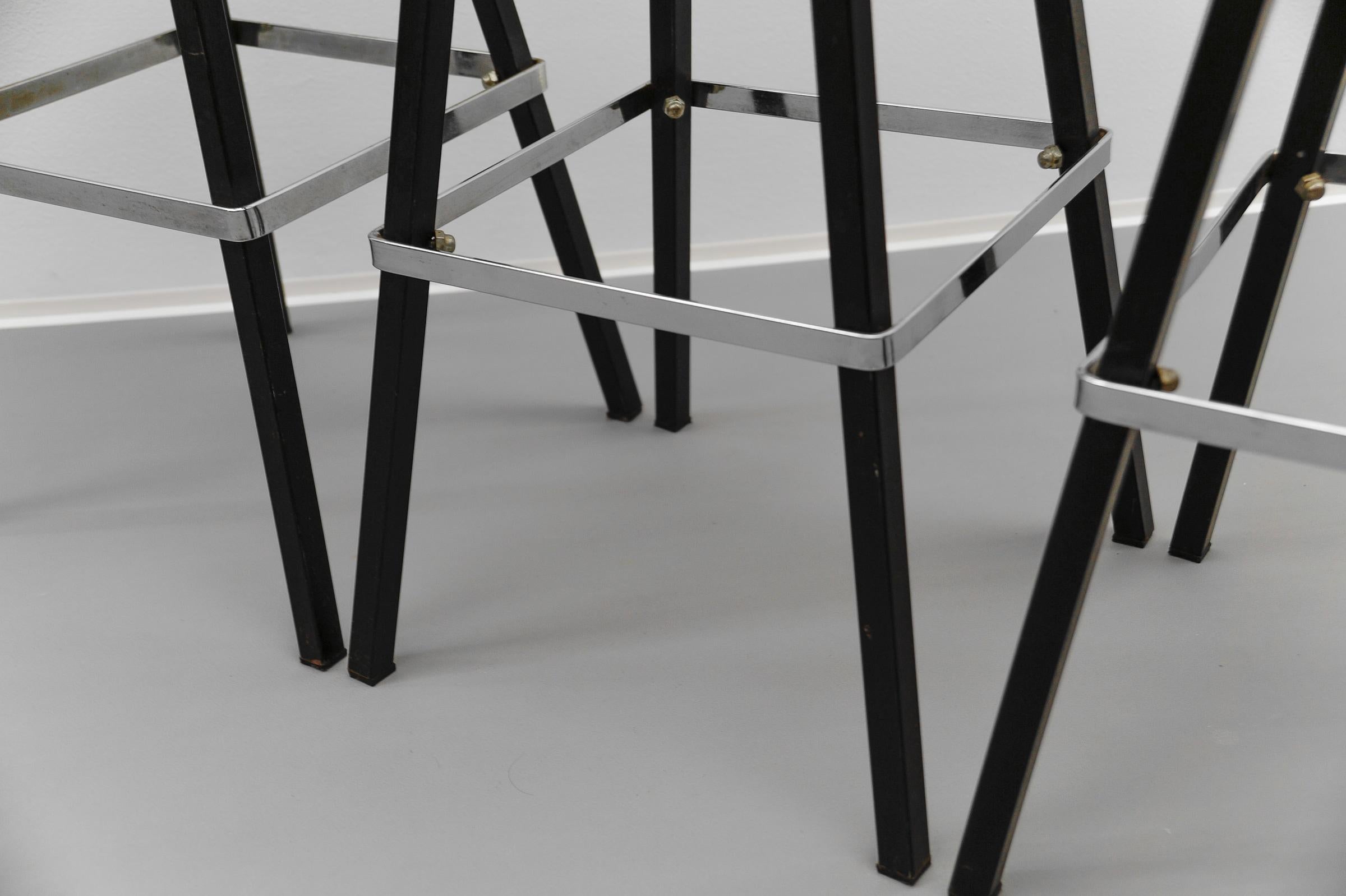 Mid-Century Modern Bar Stools, 1950s, Set of 5 For Sale 5