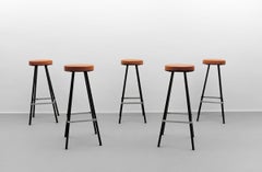 Mid-Century Modern Bar Stools, 1950s, Set of 5