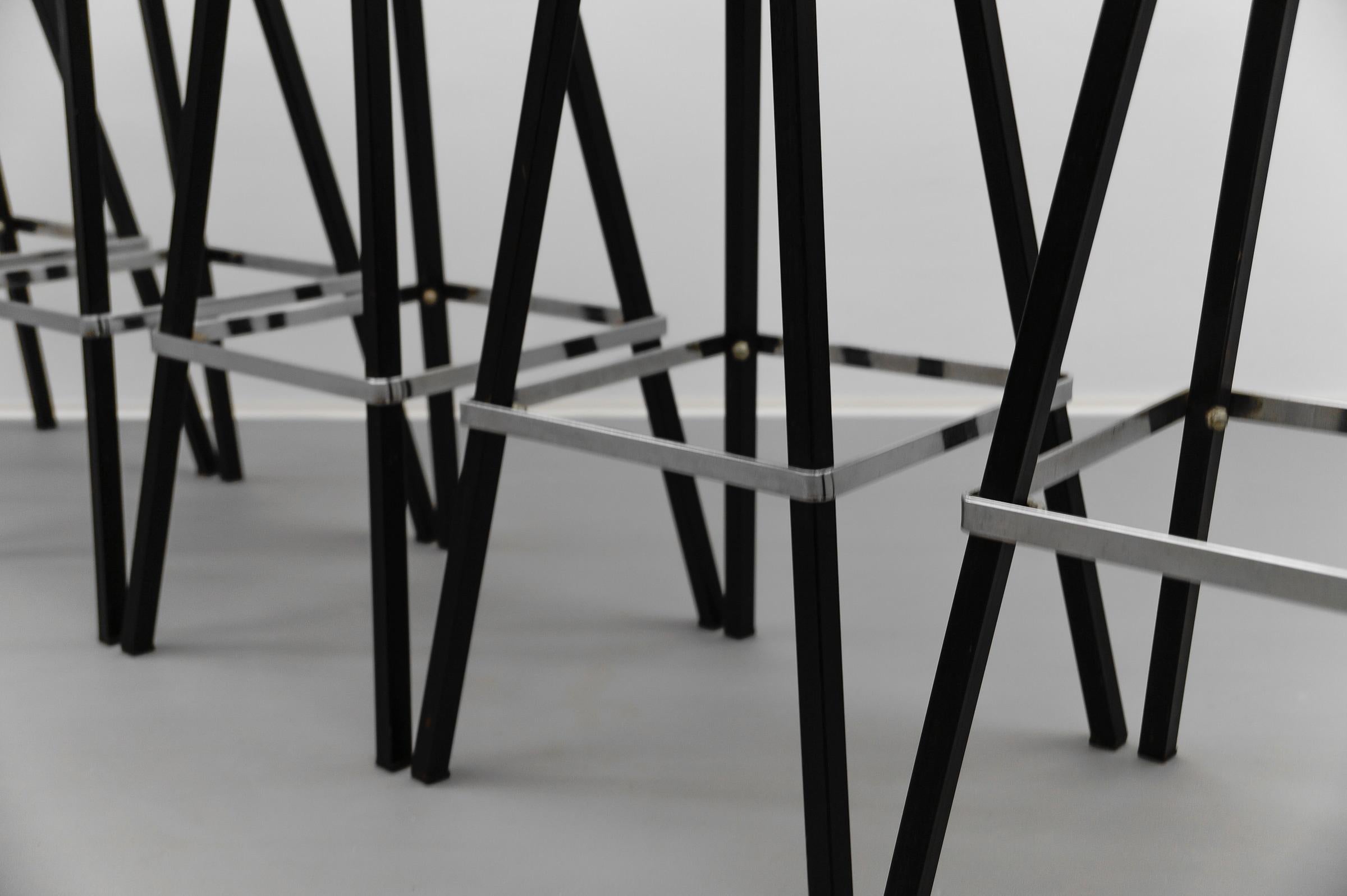 Mid-Century Modern Bar Stools, 1950s, Set of 5 For Sale 1