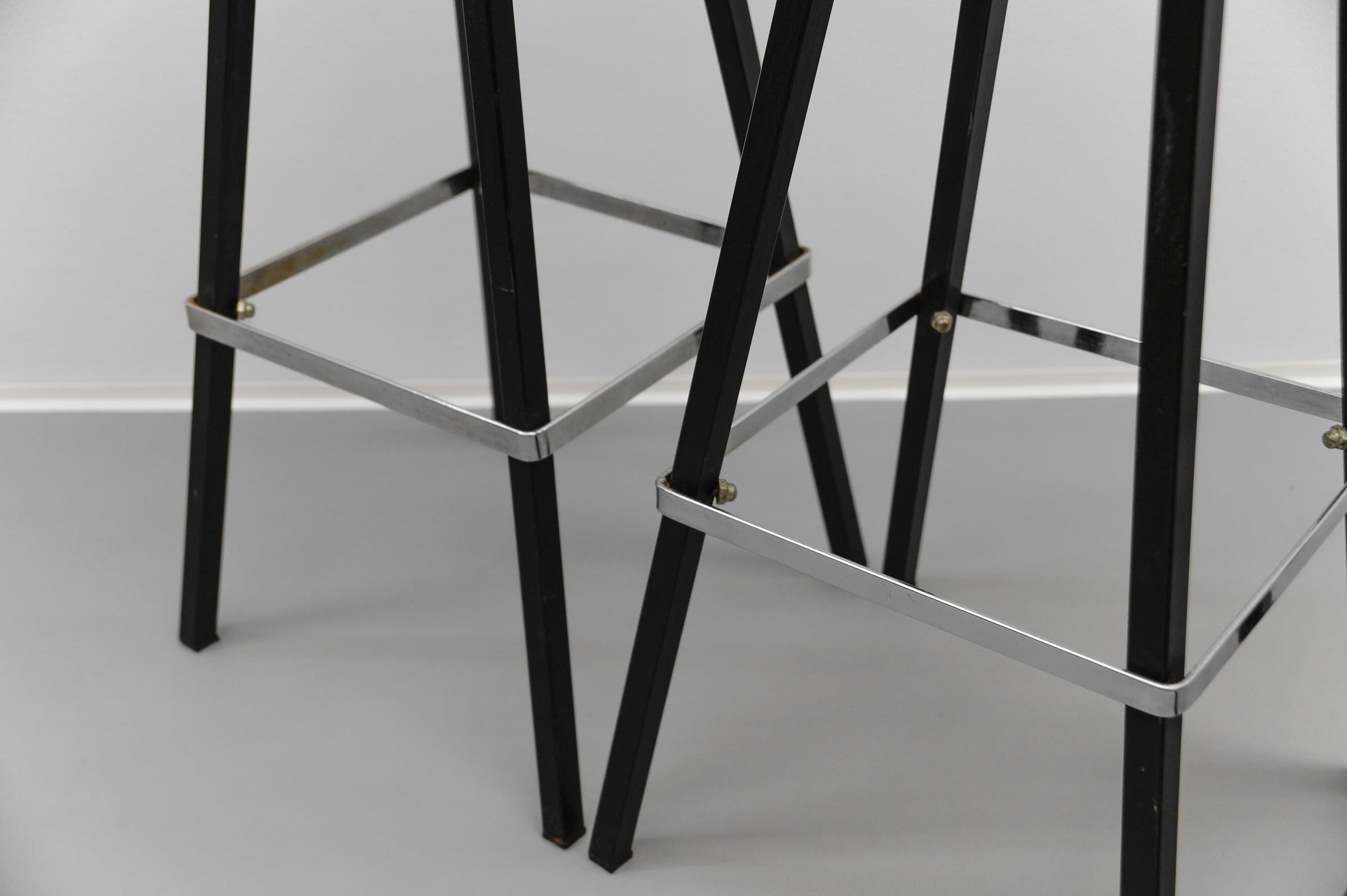 Mid-Century Modern Bar Stools, 1950s, Set of 5 For Sale 2
