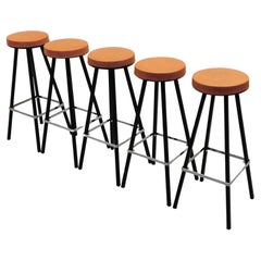 Mid-Century Modern Bar Stools, 1950s, Set of 5
