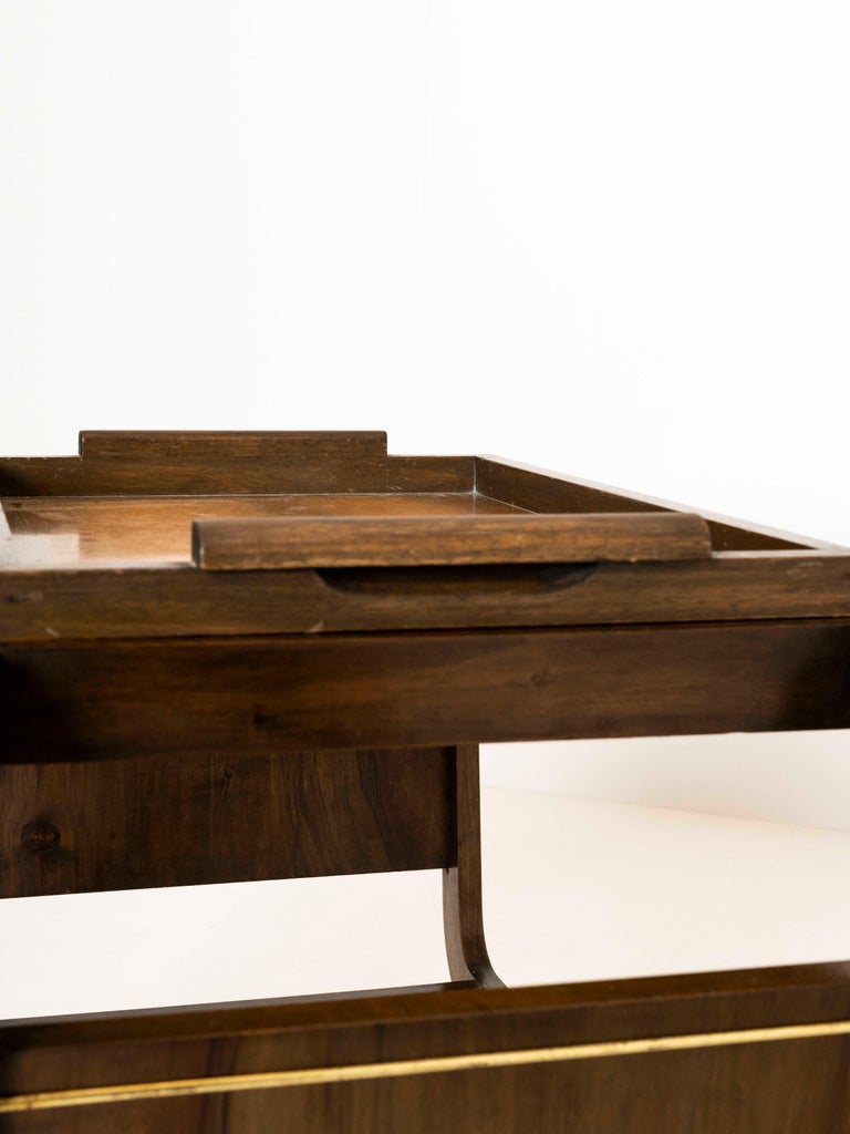 Mid-Century Modern Bar Table in Wood and Brass For Sale at 1stDibs