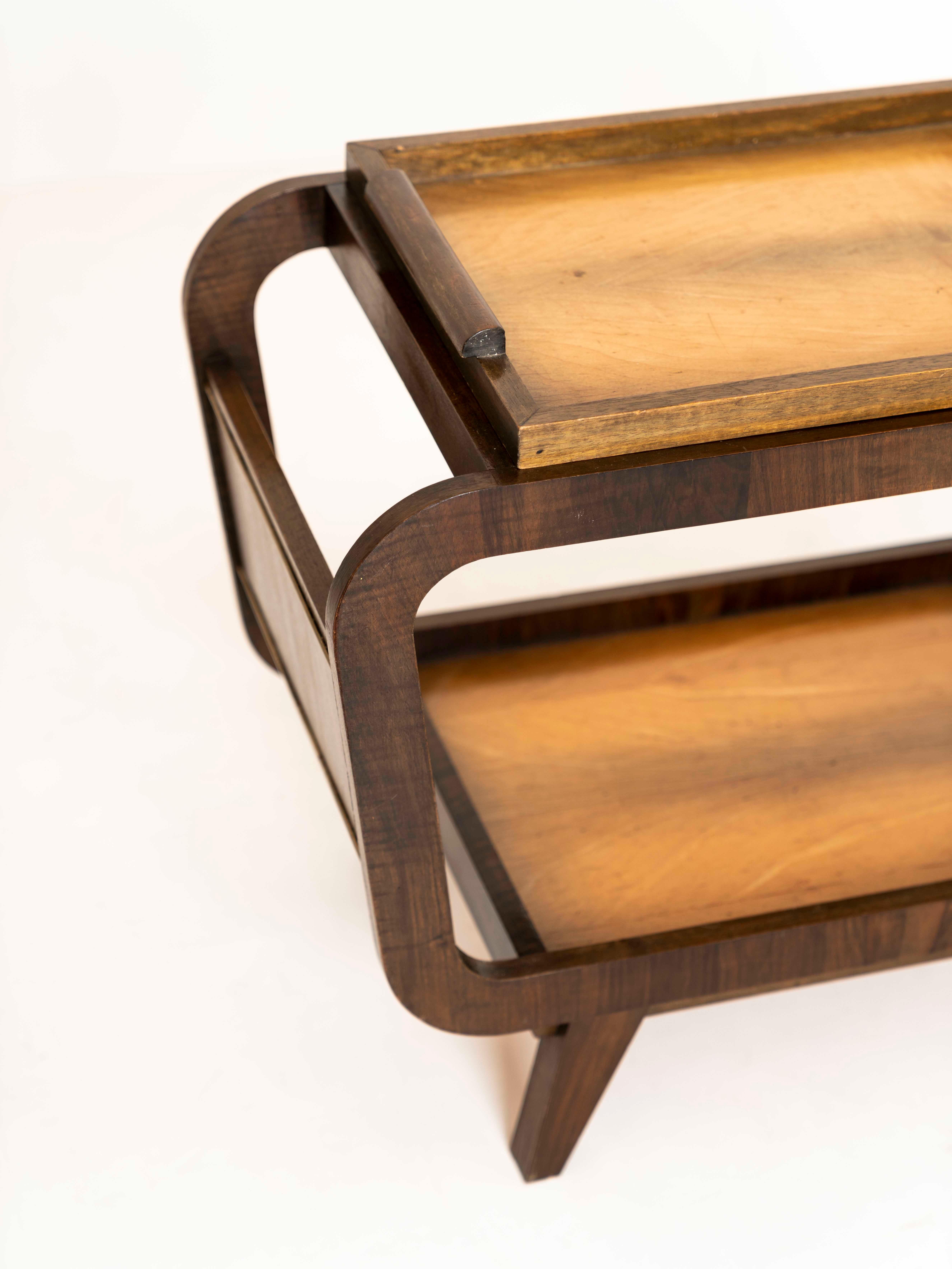 Mid-Century Modern Bar Table in Wood and Brass 2