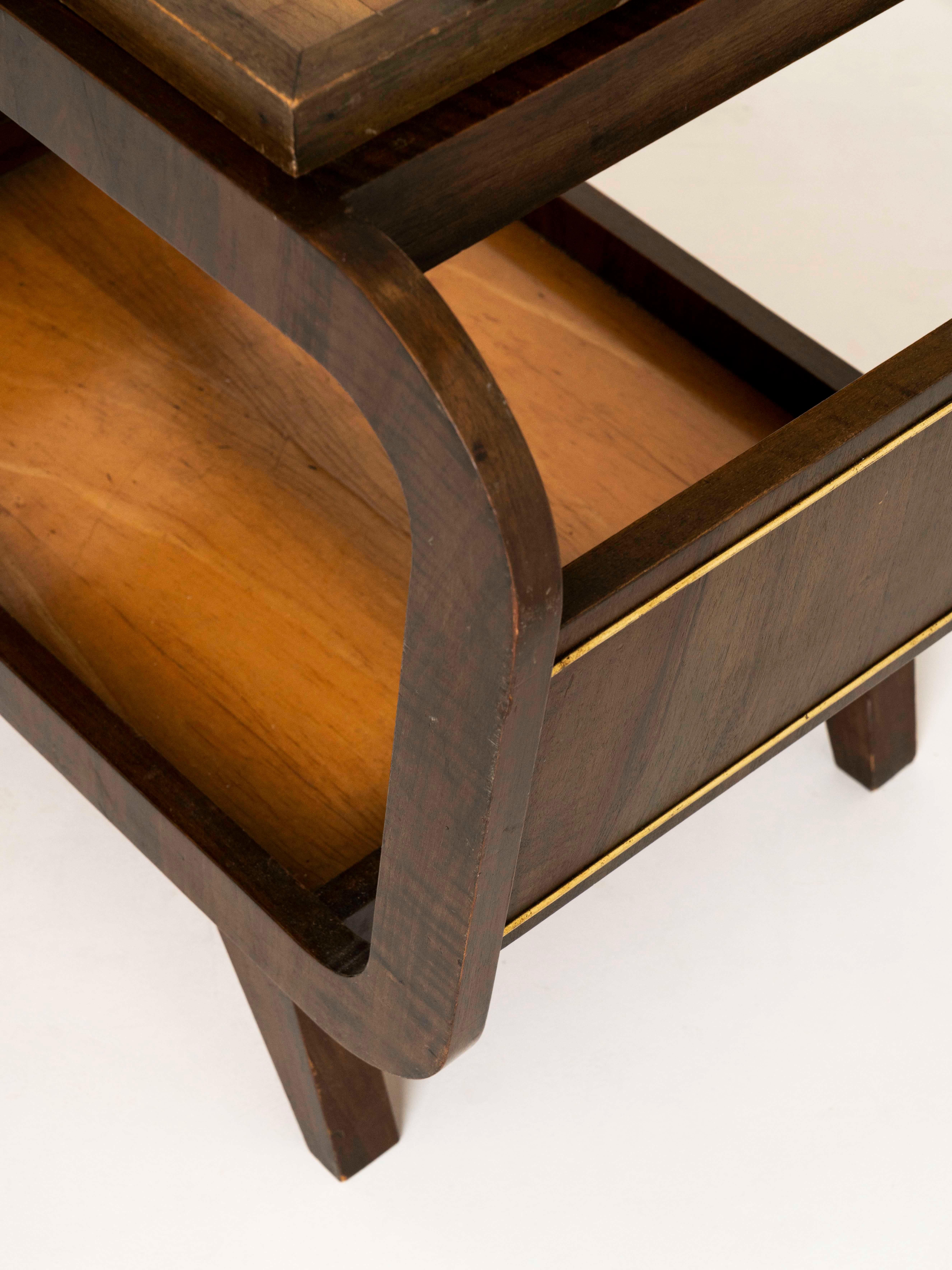 Mid-Century Modern Bar Table in Wood and Brass 4