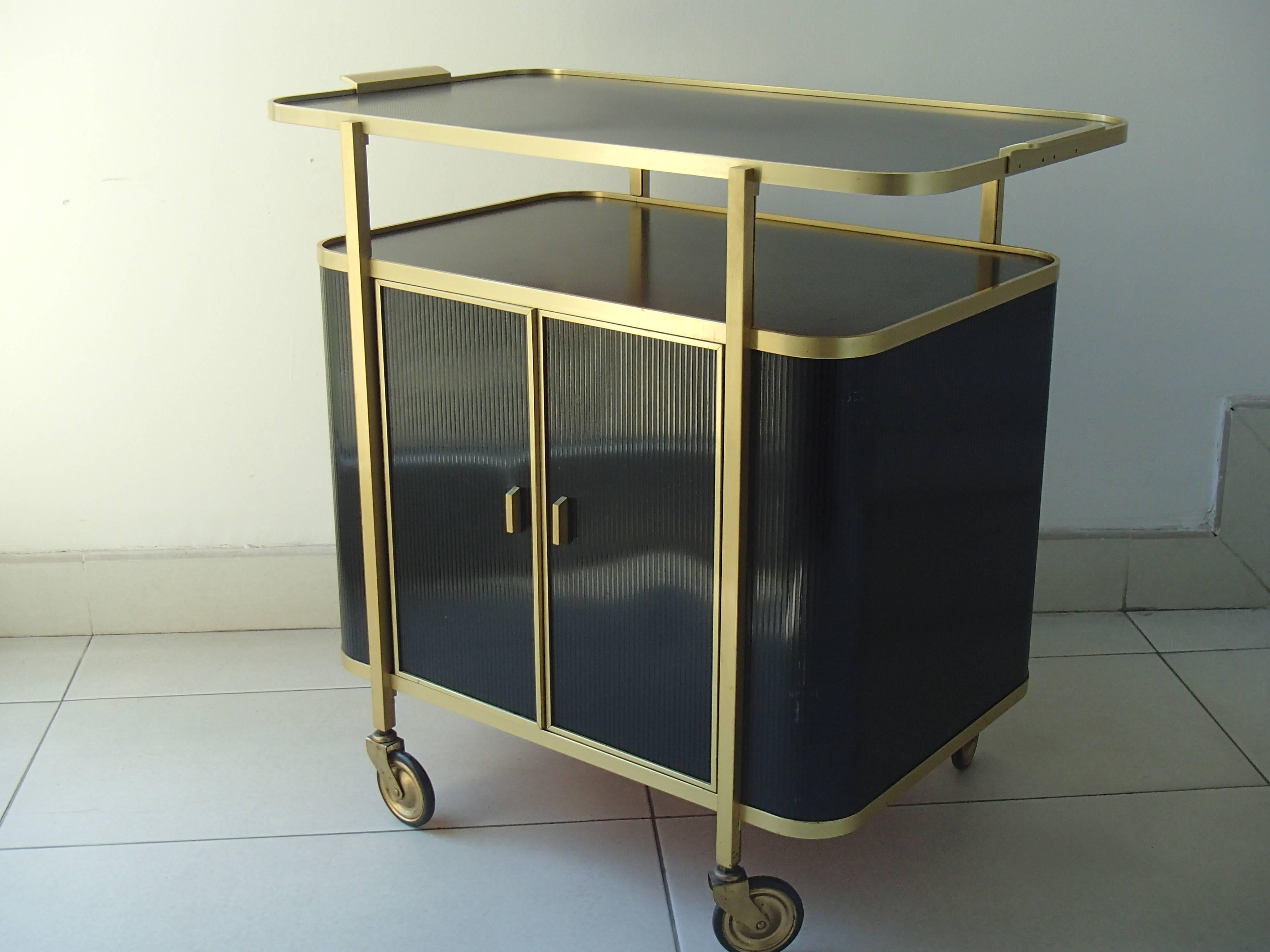 black and gold bar cart