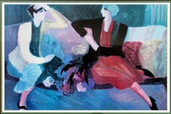 Mid-Century Modern Barbara A. Wood Framed Signed Lithograph Best Friends 633/975