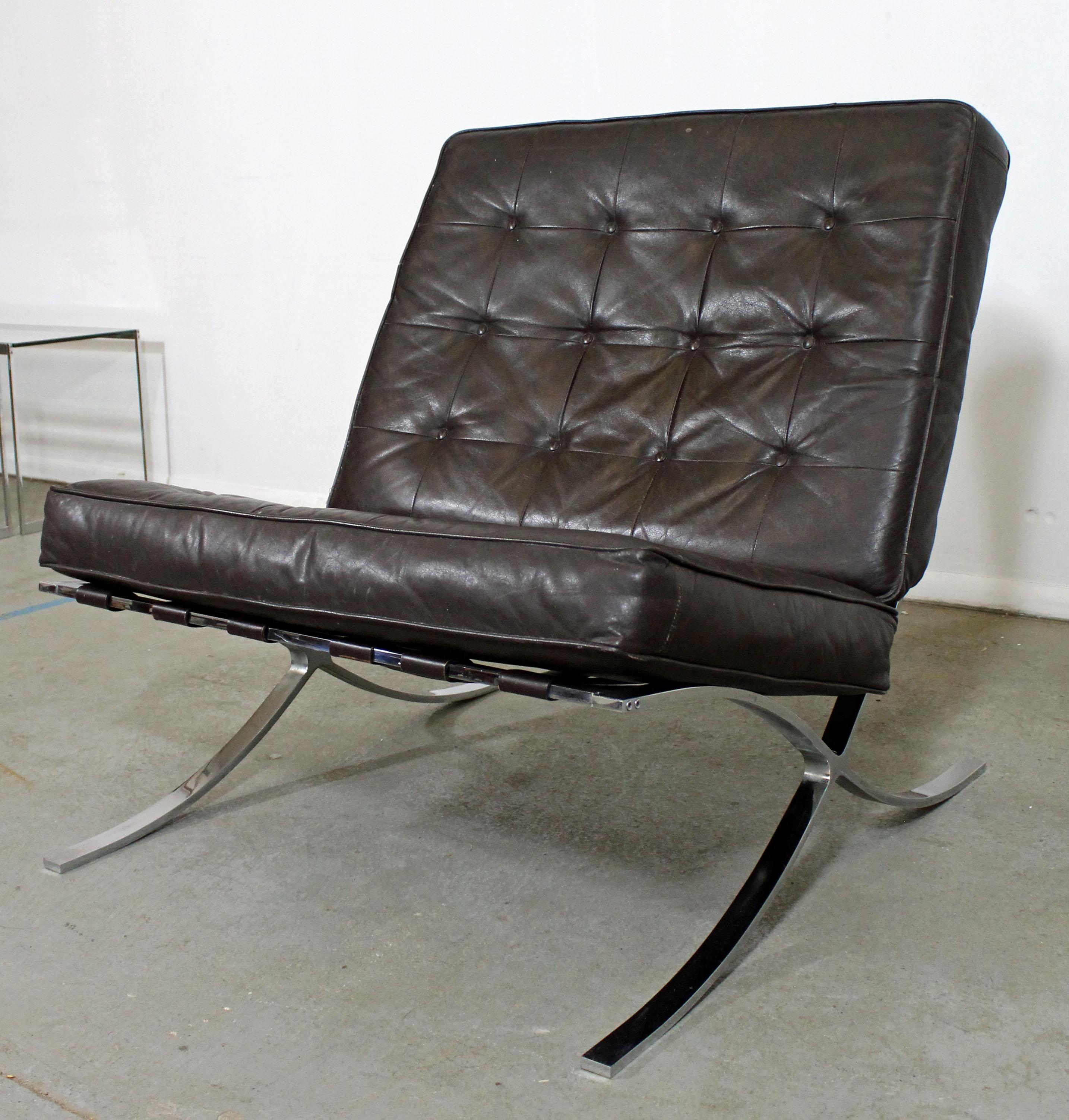 Unknown Mid-Century Modern Barcelona Style Chrome Lounge Chair