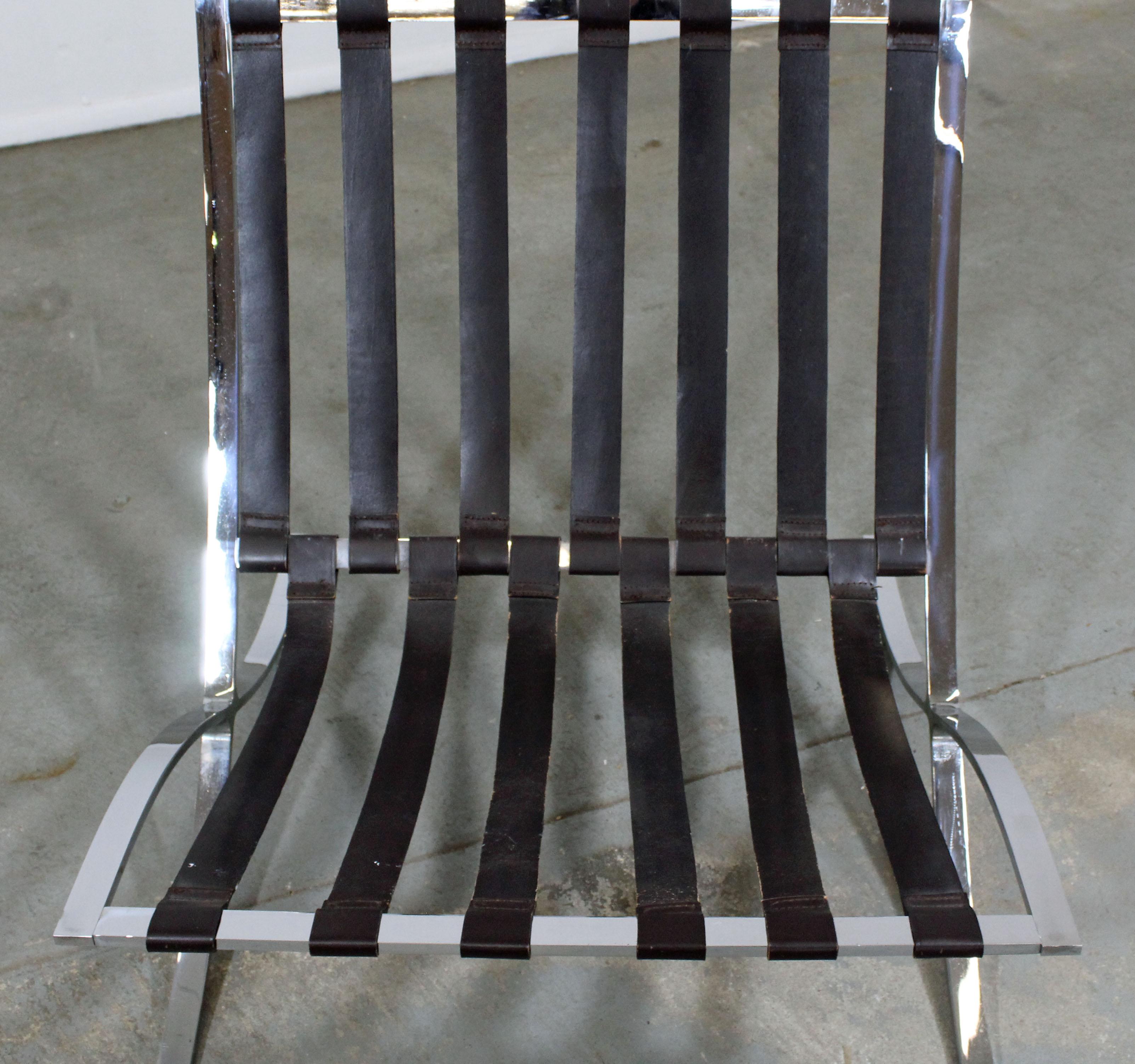 Fauteuil de salon chromé moderne du milieu du siècle dernier de style Barcelone 1