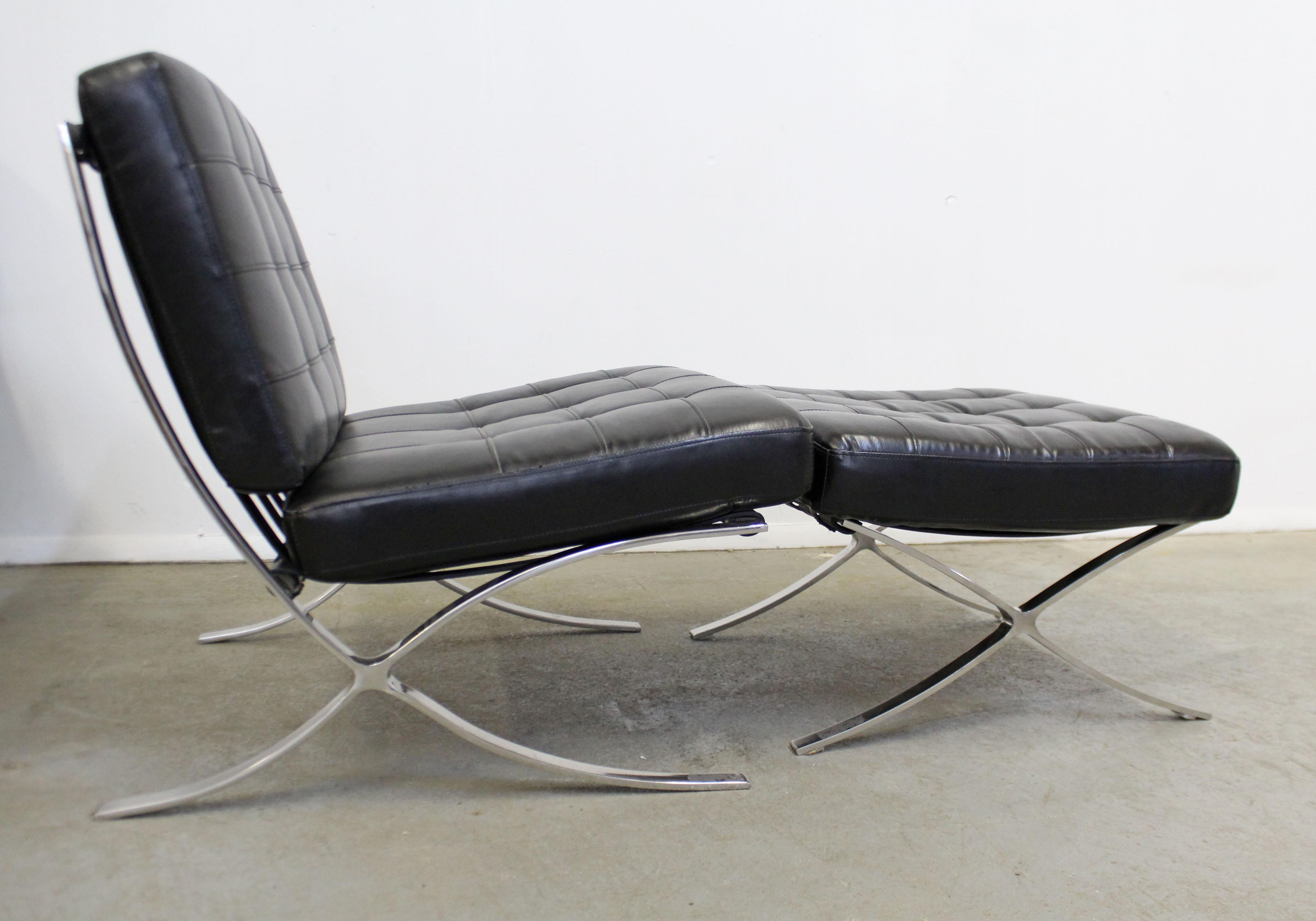 mid century modern chrome leather chair