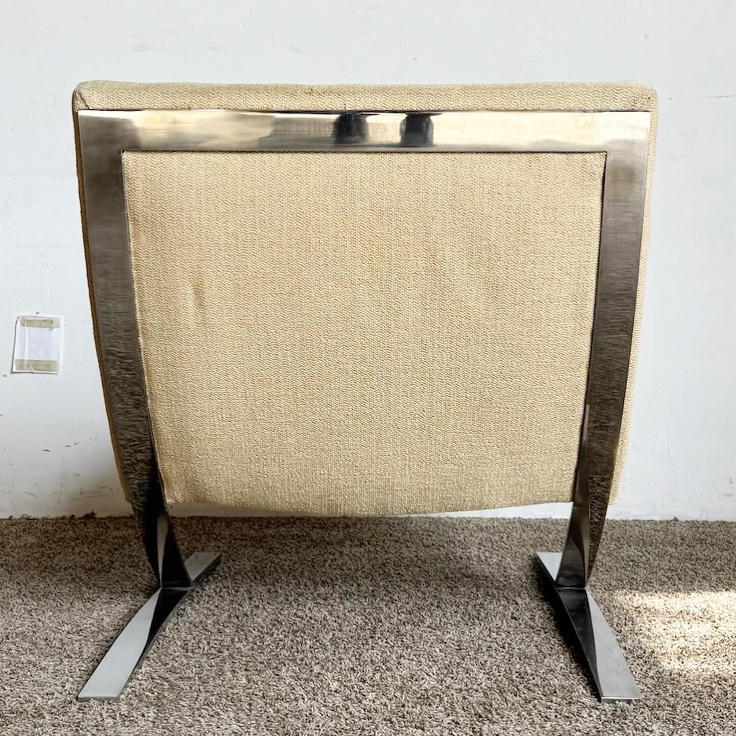 Embrace the elegance of the Mid Century Modern Barcelona Style Tufted Lounge Chair, a fusion of classic design and modern comfort. Inspired by the iconic Barcelona chair, it features a tufted design for added texture and comfort. The chair's clean