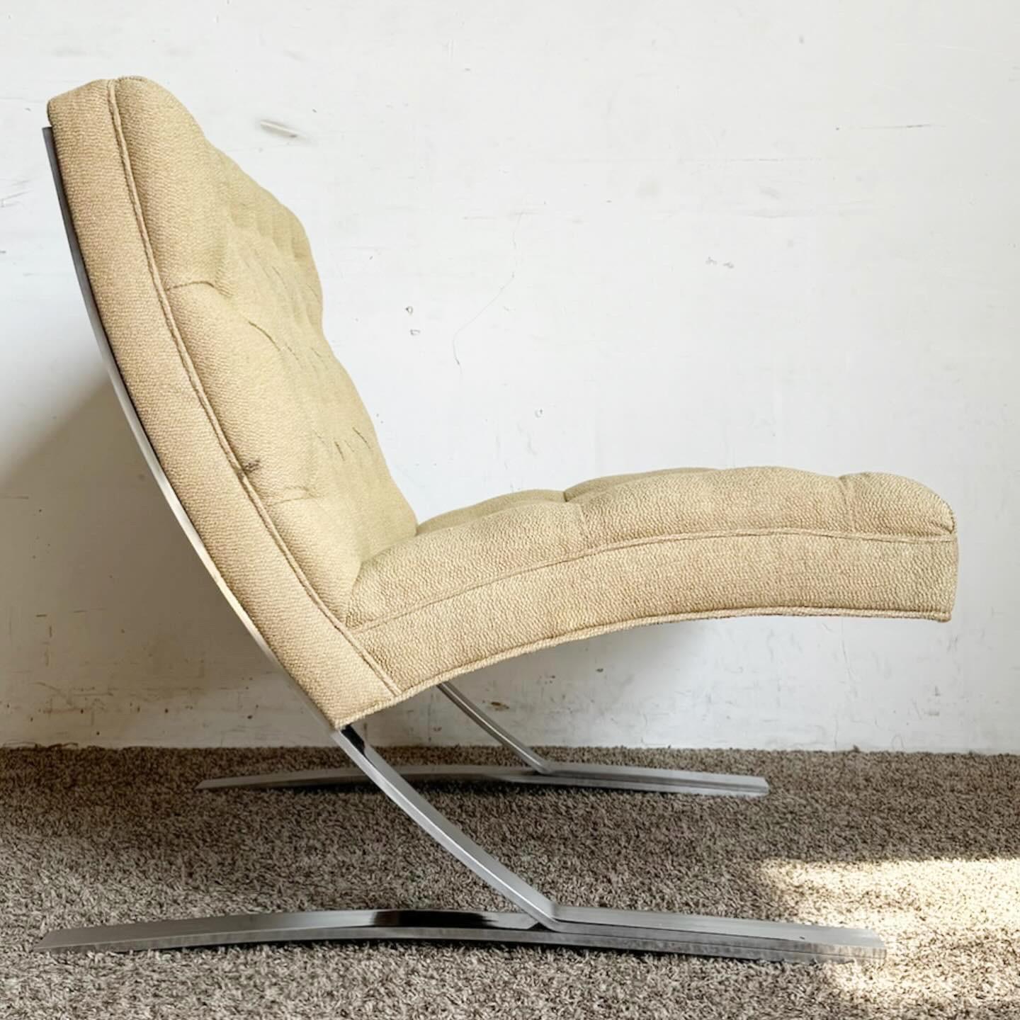 Mid-Century Modern Mid Century Modern Barcelona Style Tufted Lounge Chair