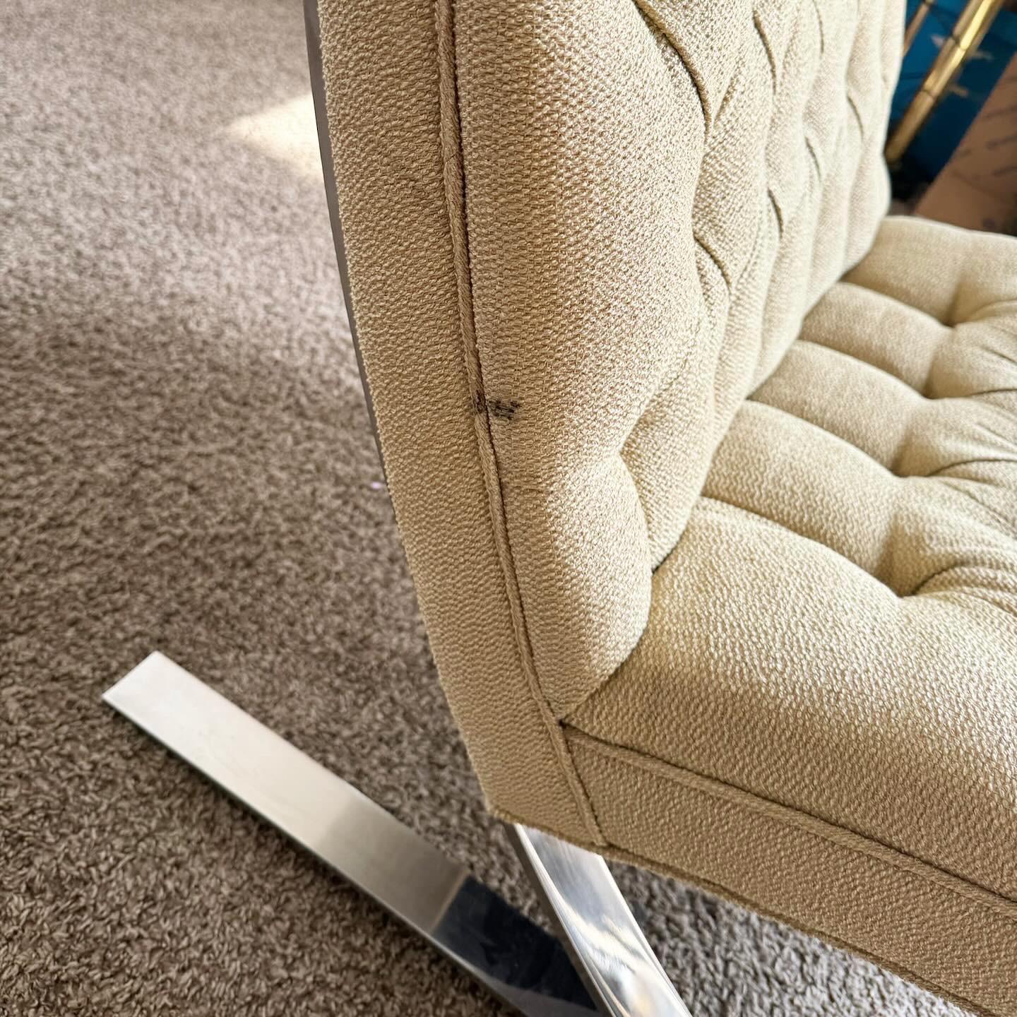 Mid Century Modern Barcelona Style Tufted Lounge Chair 2