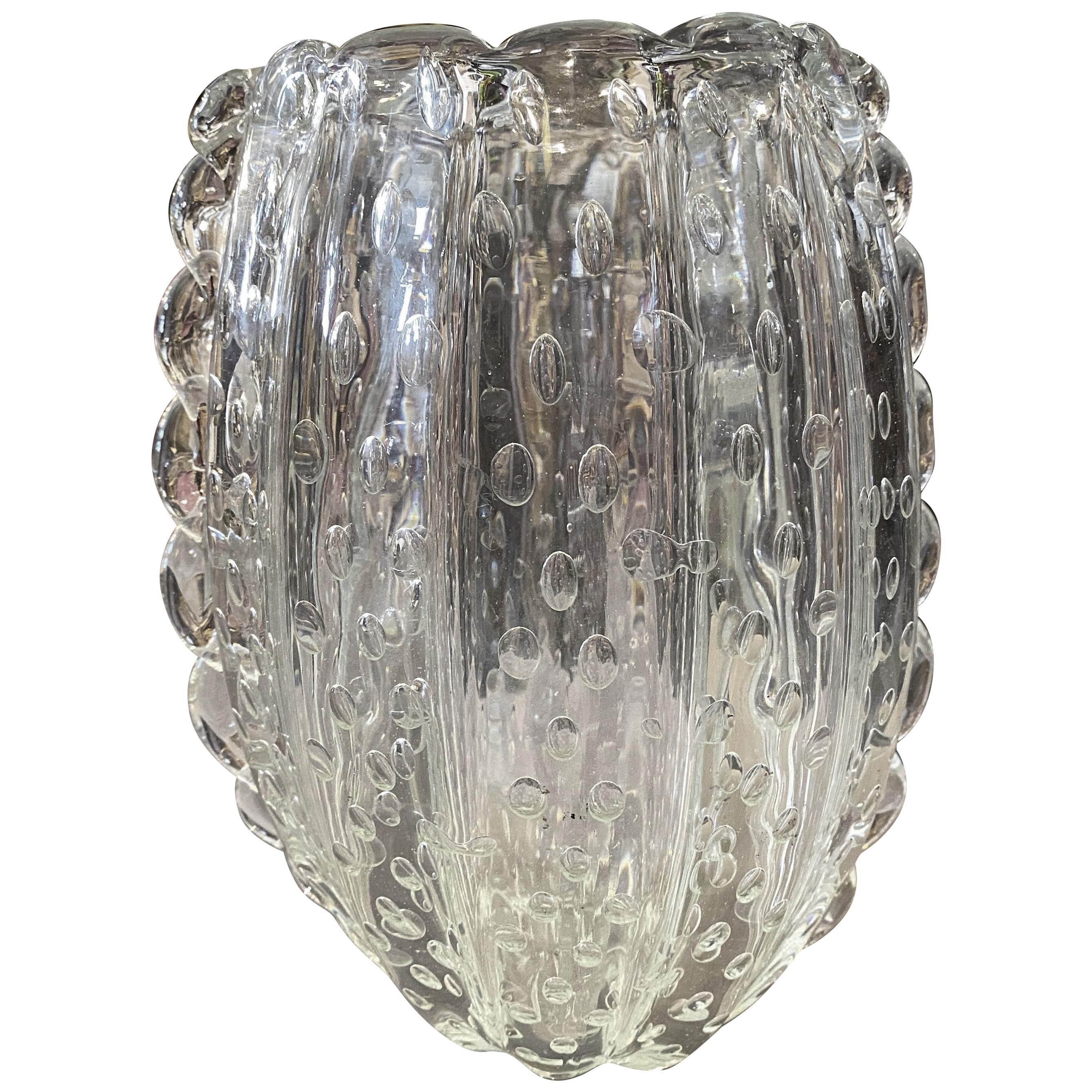 Mid-Century Modern Barovier e Toso Translucent Murano Glass Vase, 1960s