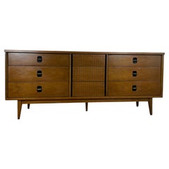 Vintage Mid-Century Modern Bassett 9-Drawer Lowboy Dresser