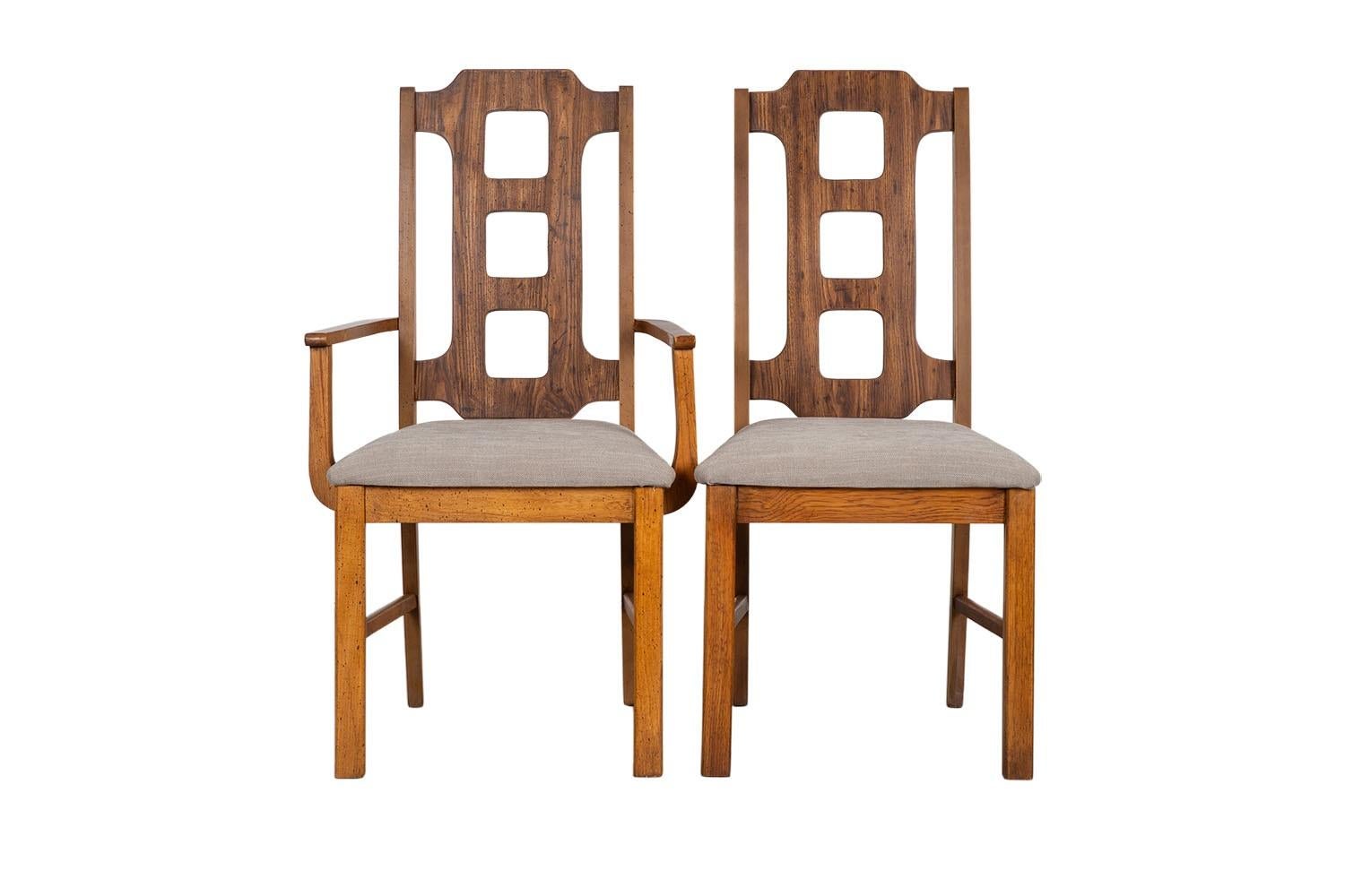 Upholstery Mid-Century Modern Bassett Dining Chairs For Sale