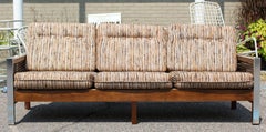 Mid-Century Modern Bassett Sofa Wood Cane and Chrome Baughman Attributed, 1960s
