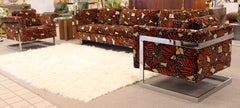 Mid-Century Modern Baughman Chrome Sofa and Pair Armchairs Lenor Larsen Monarch